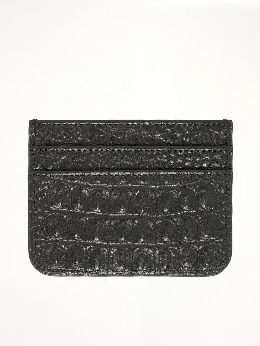 TC Crocodile Card Holder in Black