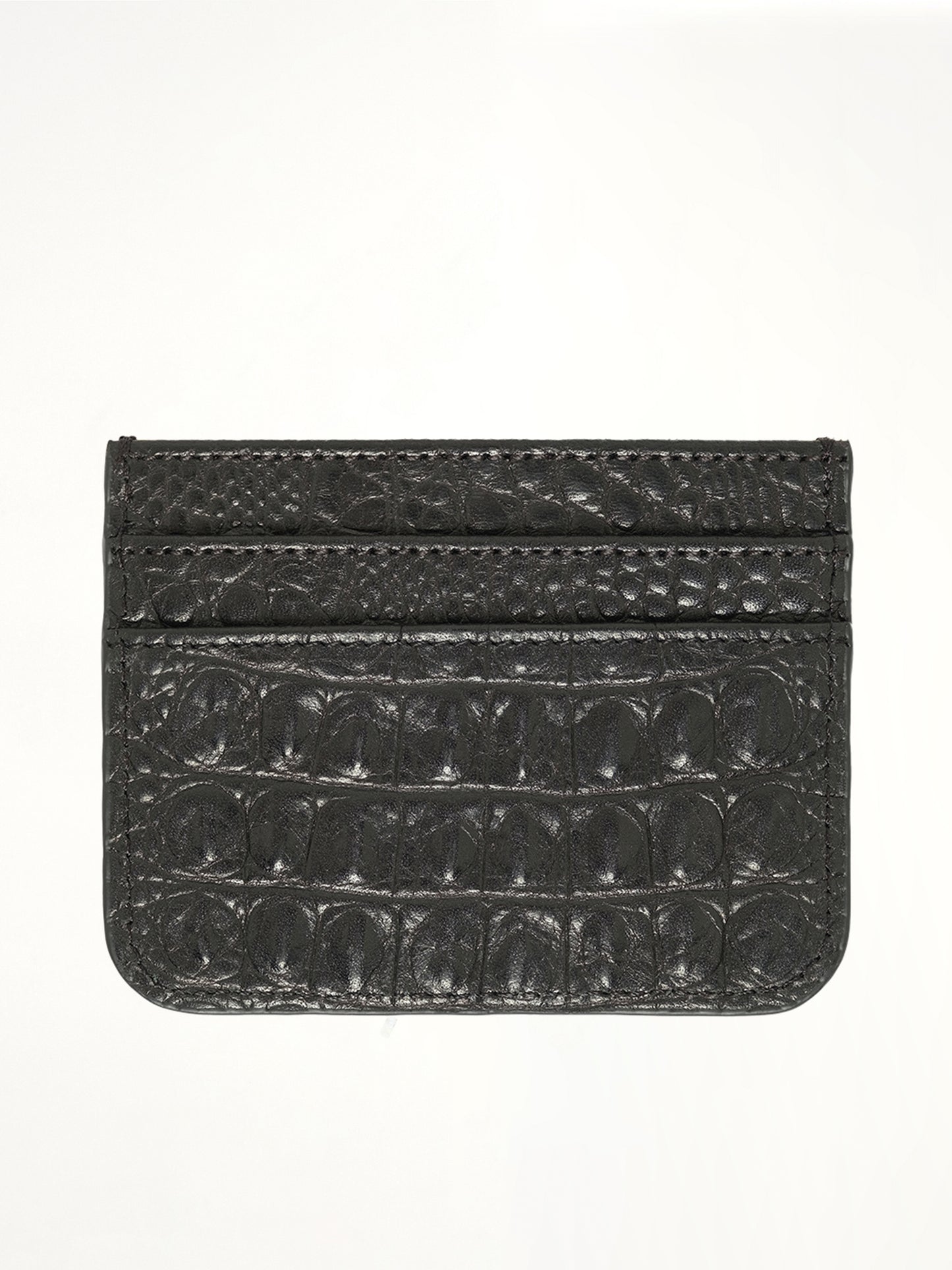 TC Crocodile Card Holder in Black