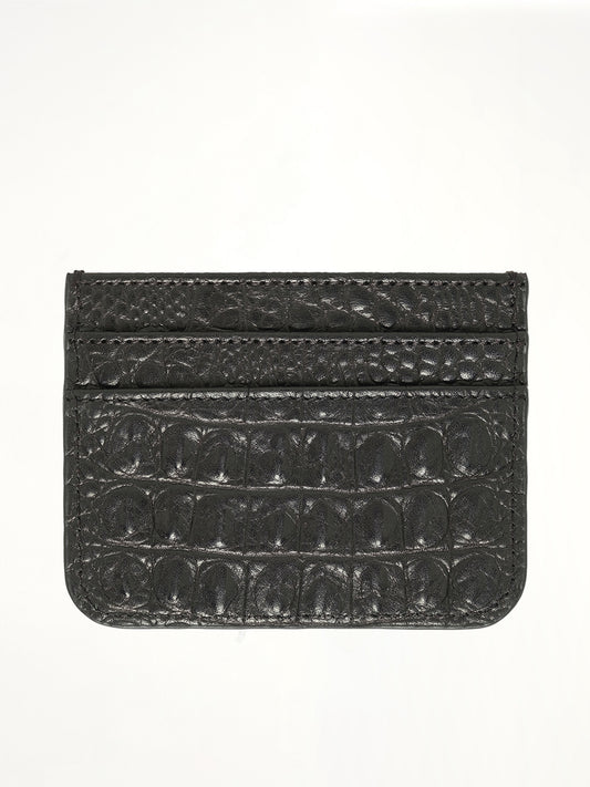 TC Crocodile Card Holder in Black