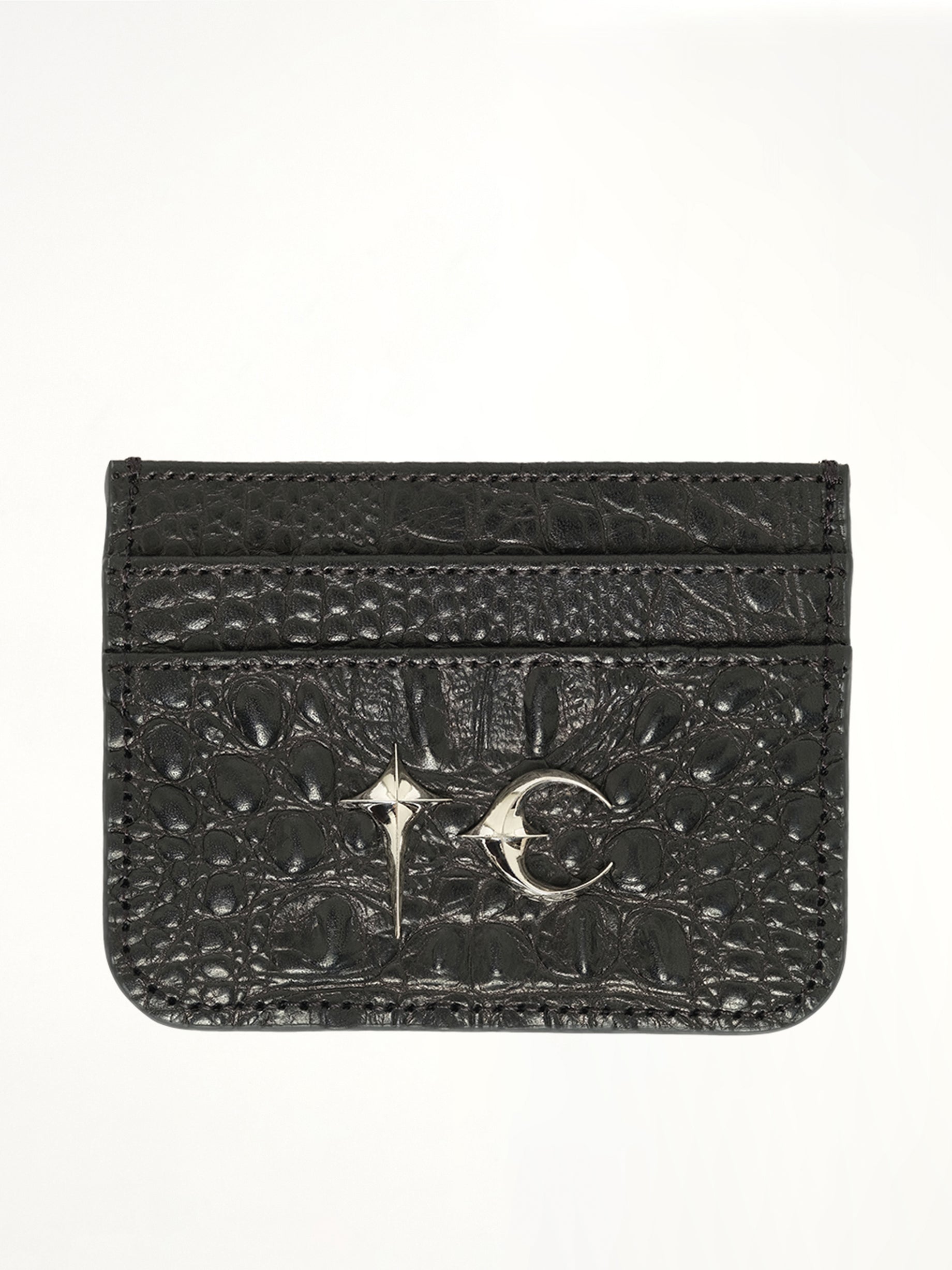 TC Crocodile Card Holder in Black