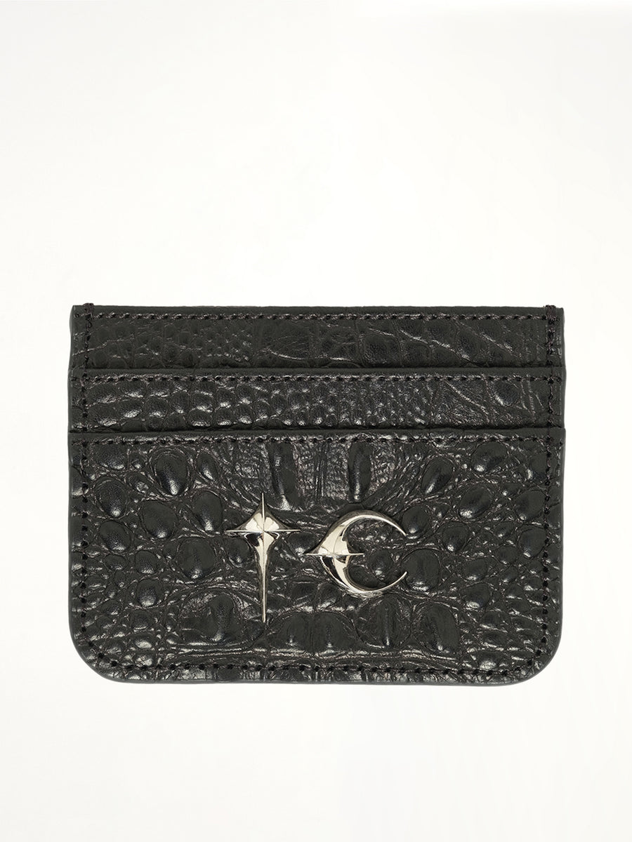 TC Crocodile Card Holder in Black