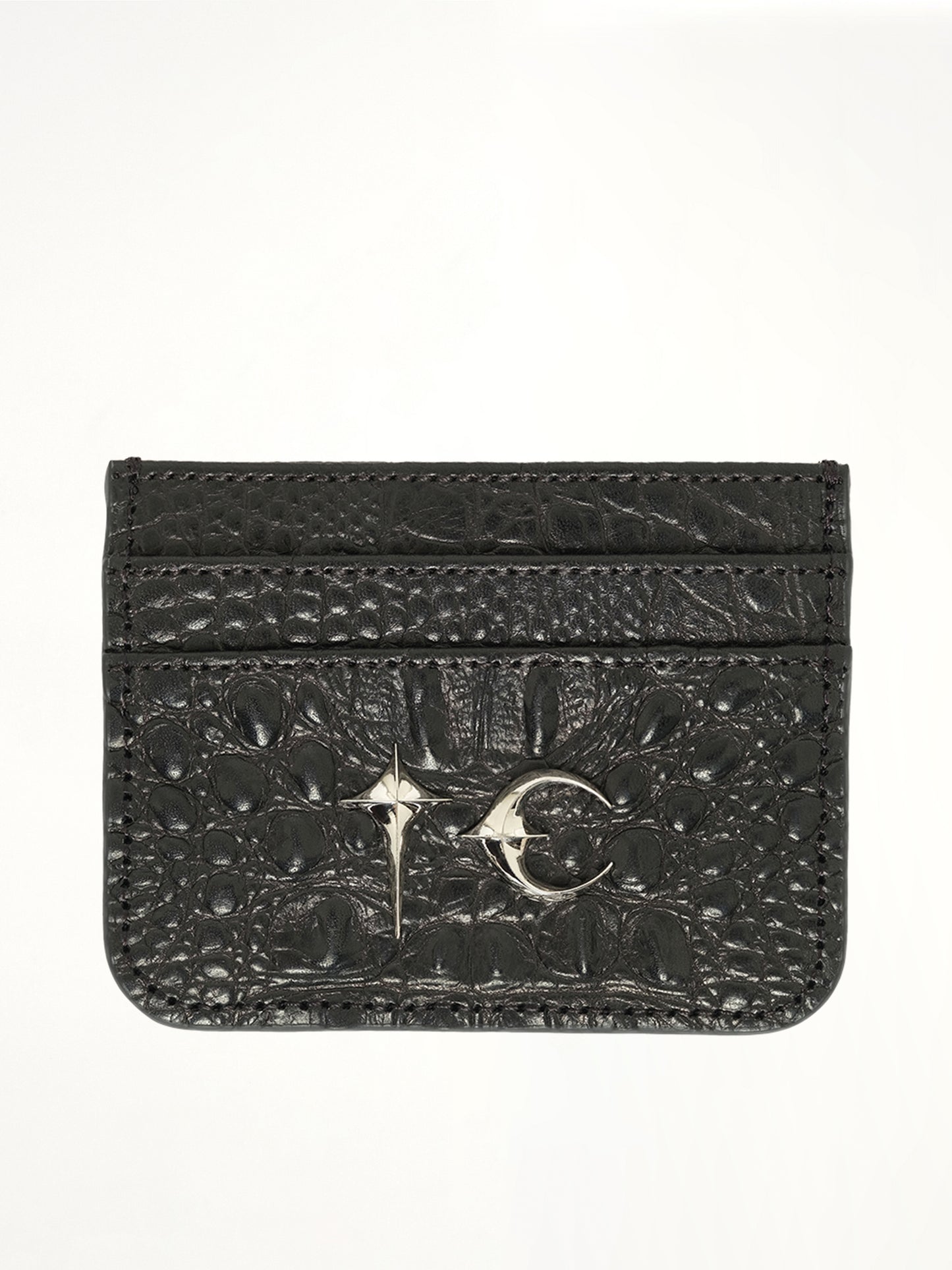 TC Crocodile Card Holder in Black