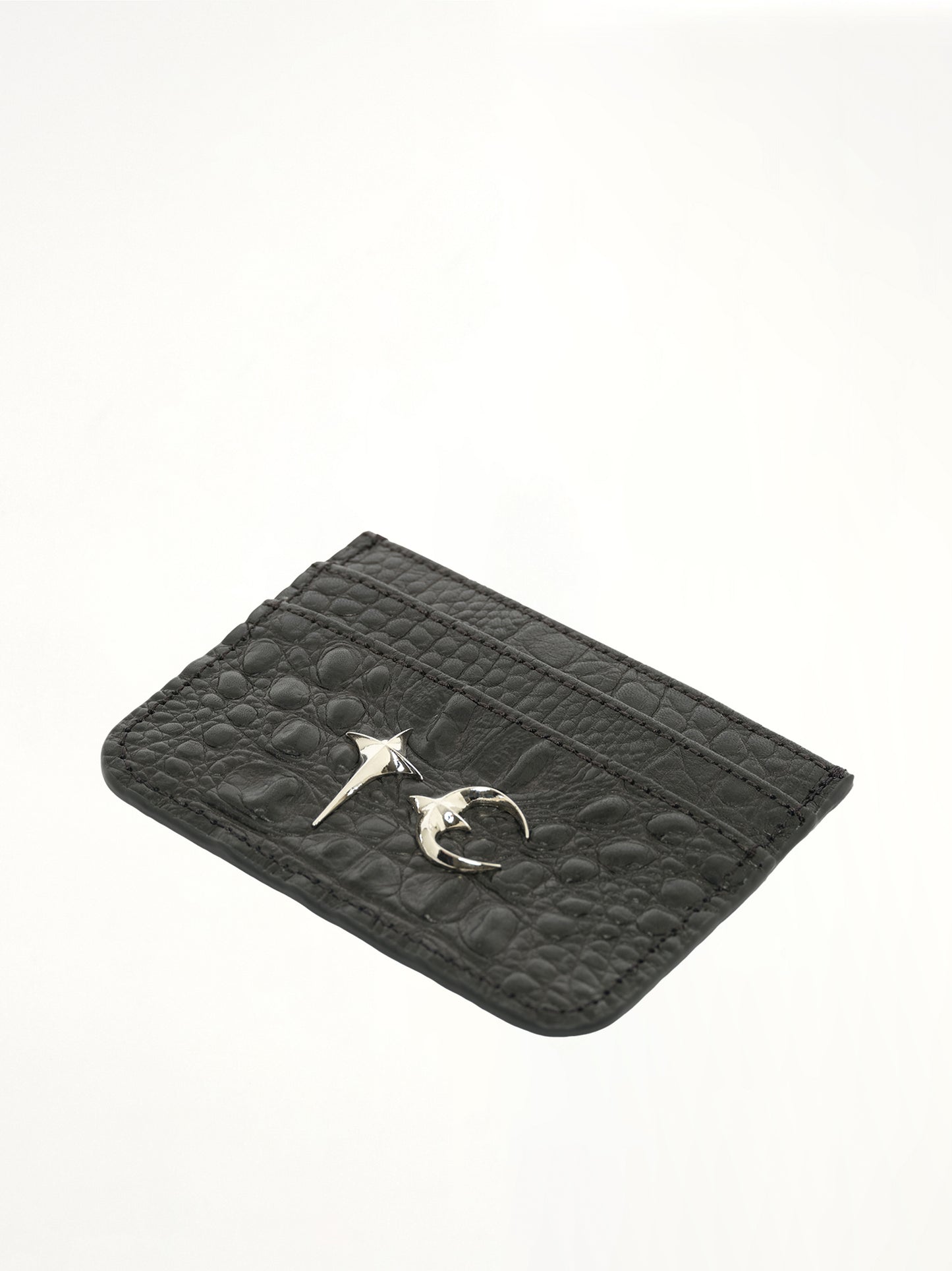 TC Crocodile Card Holder in Black