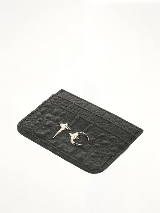 TC Crocodile Card Holder in Black