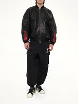 Adidas X Chavarria Leather Bomber Jacket in Black