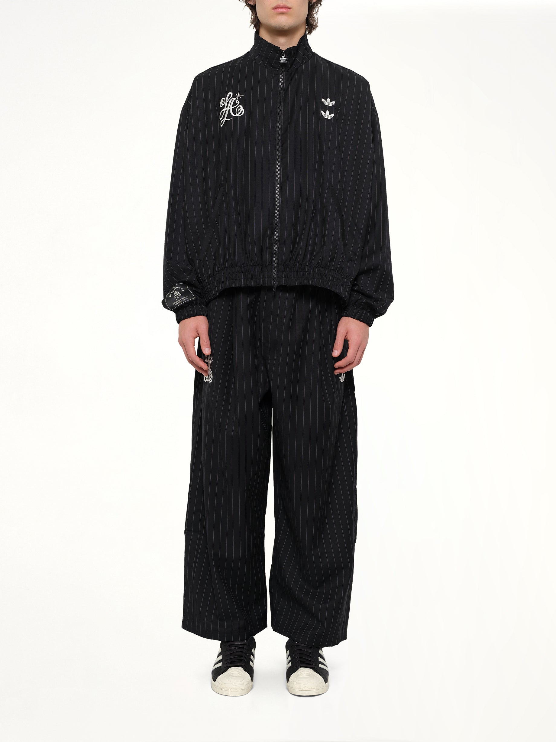 WILLY CHAVARRIA , Adidas x WC Pinstripe Jacket in Black/White Model View from MARAIS