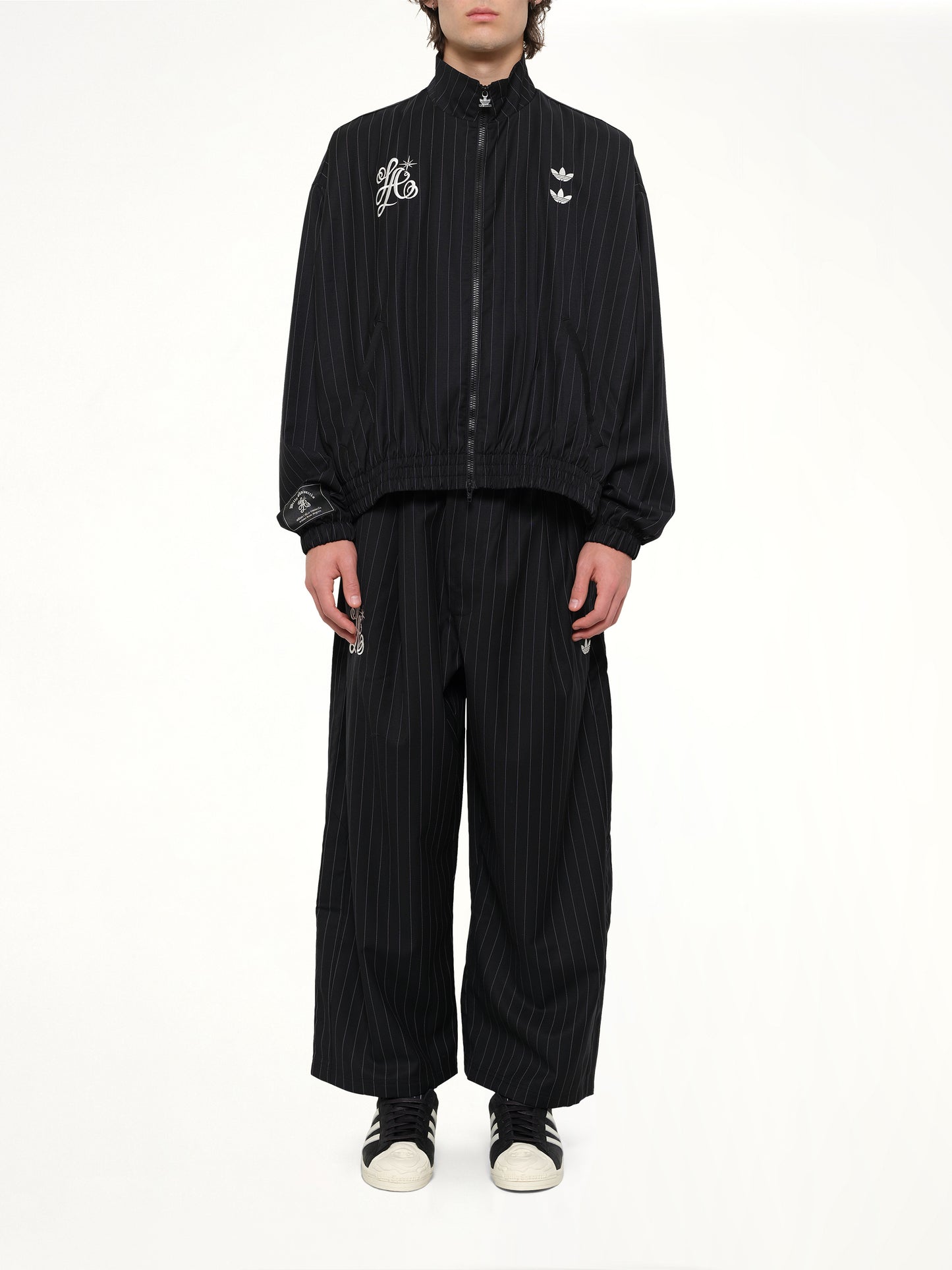 Adidas x WC Pinstripe Jacket in Black/White