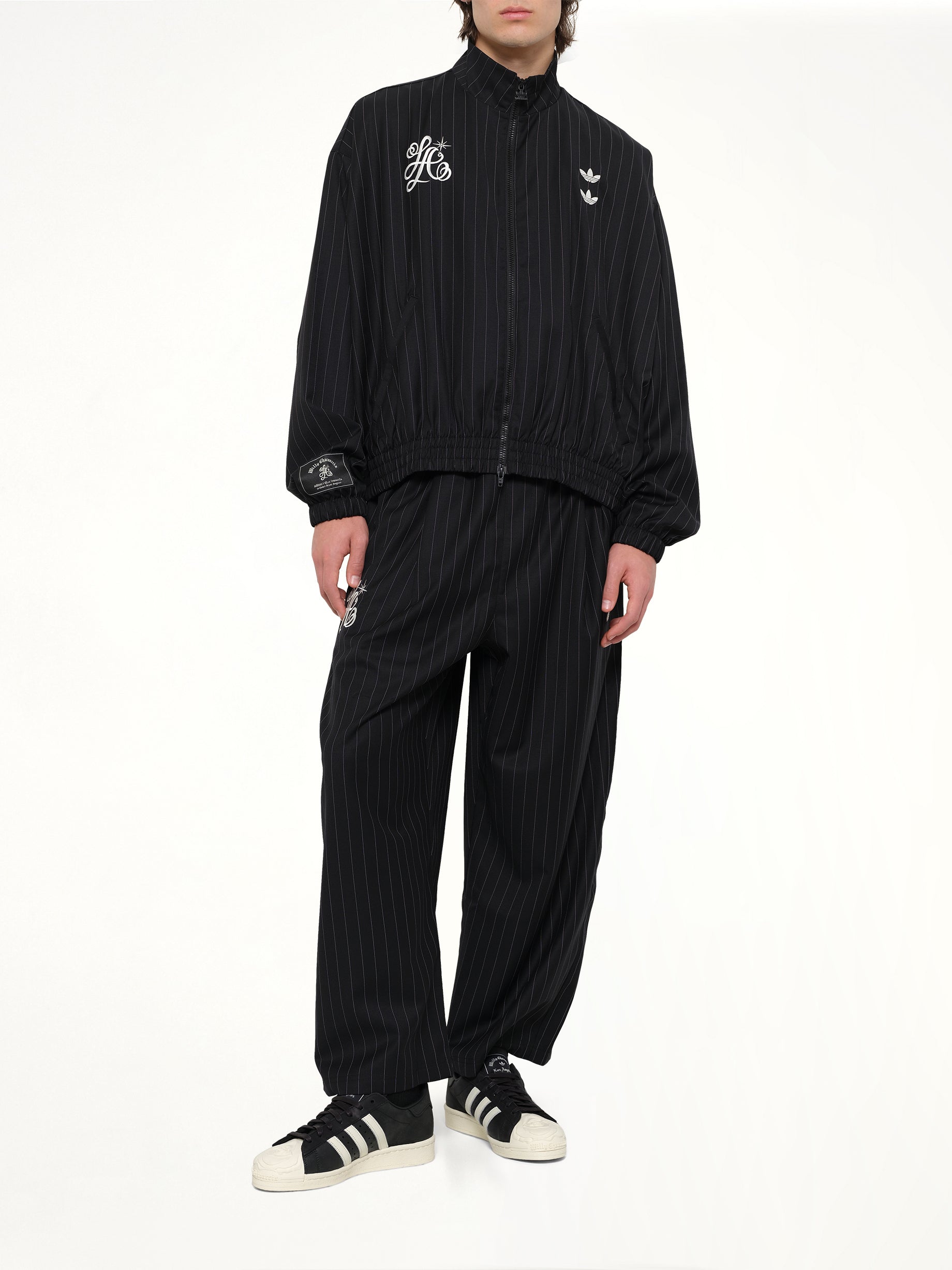 WILLY CHAVARRIA , Adidas x WC Pinstripe Jacket in Black/White Full Reference from MARAIS