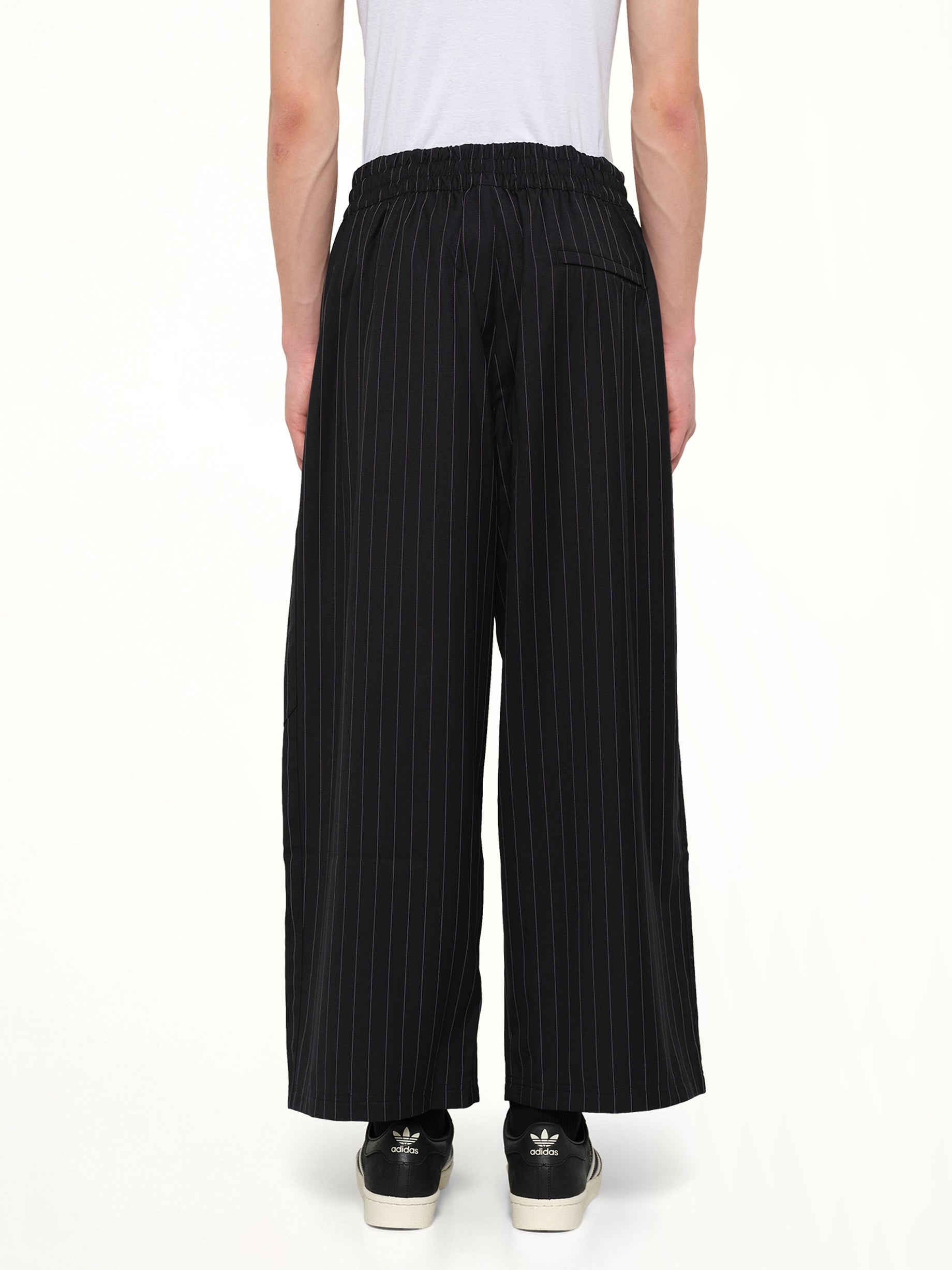 WILLY CHAVARRIA , 
, Adidas x WC Pinstripe Pants in Black/White Back View from MARAIS