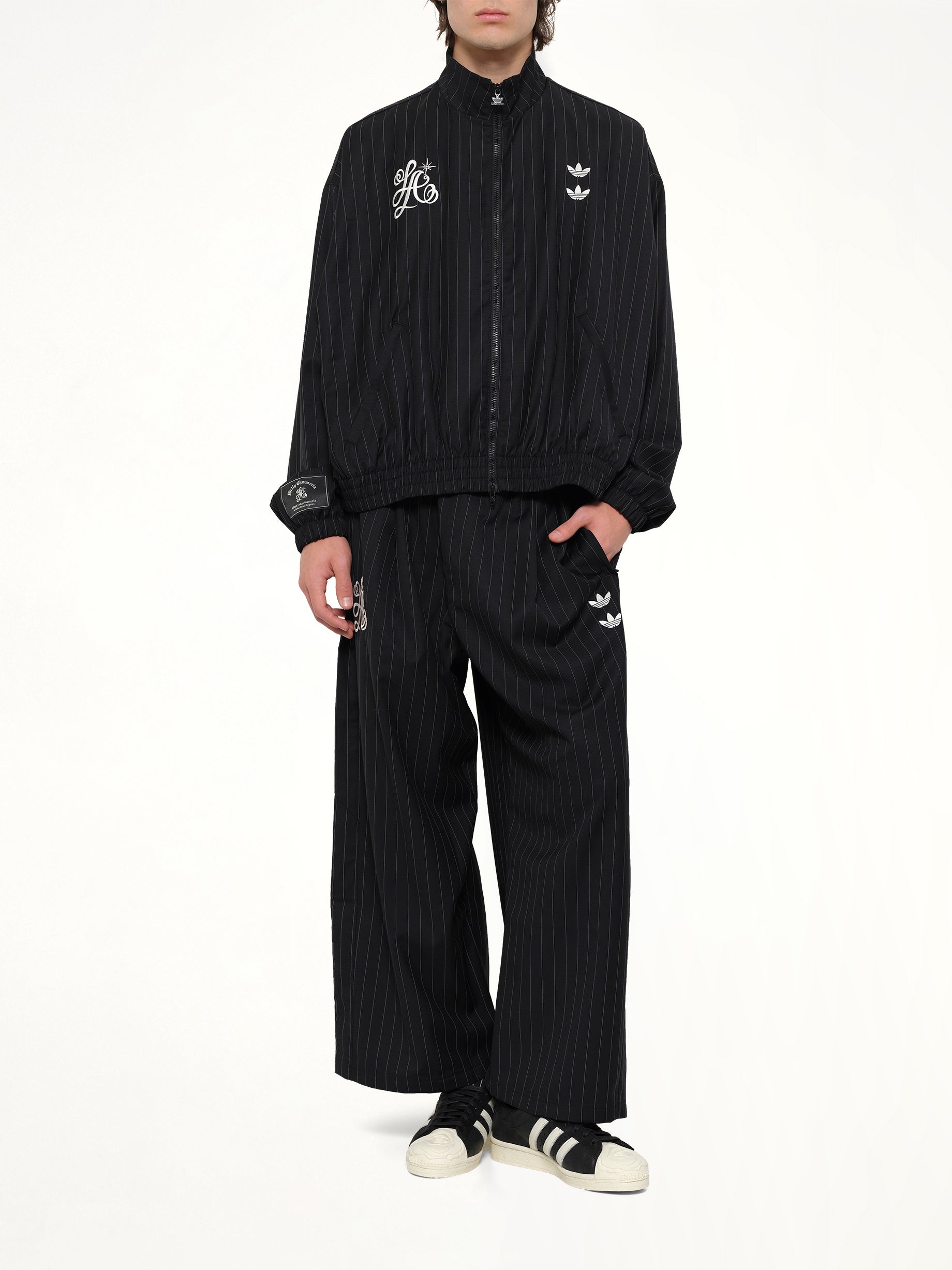 WILLY CHAVARRIA , 
, Adidas x WC Pinstripe Pants in Black/White Full Reference from MARAIS