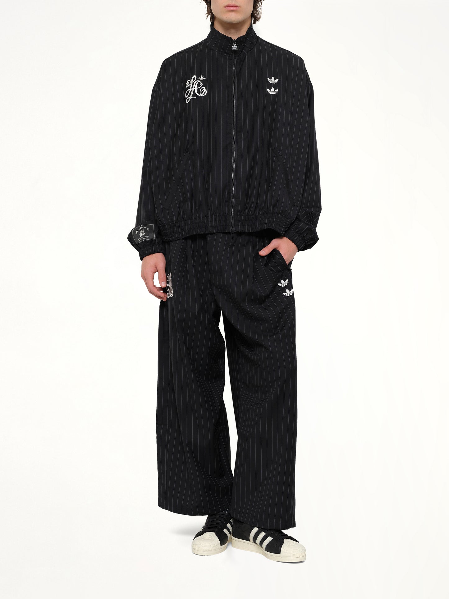 Adidas x WC Pinstripe Pants in Black/White
