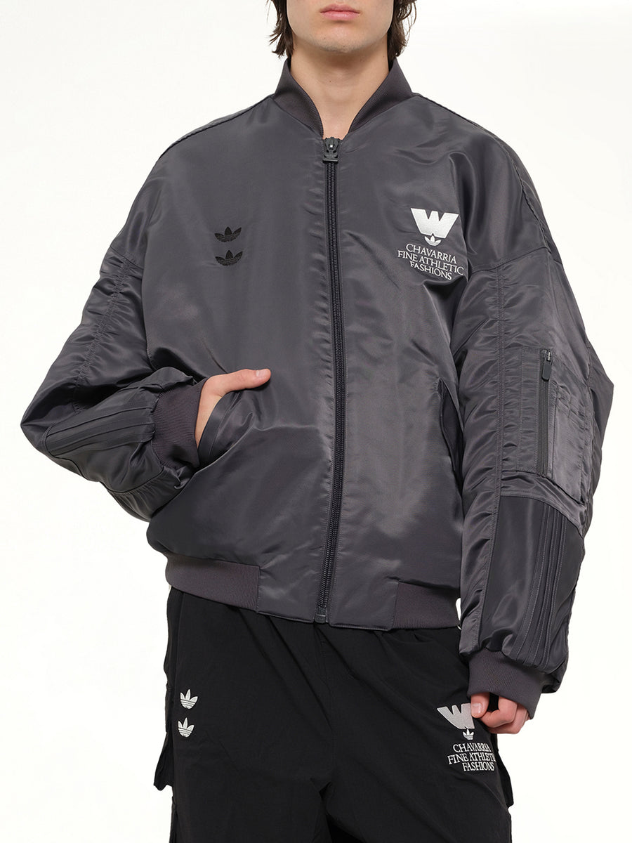 Adidas x Chavarria Satin Bomber in Grey