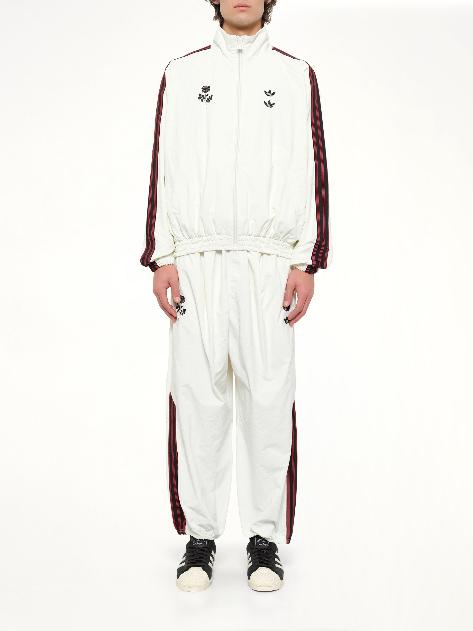 WILLY CHAVARRIA Adidas x WC Woven Track Top in Off White Model View from MARAIS