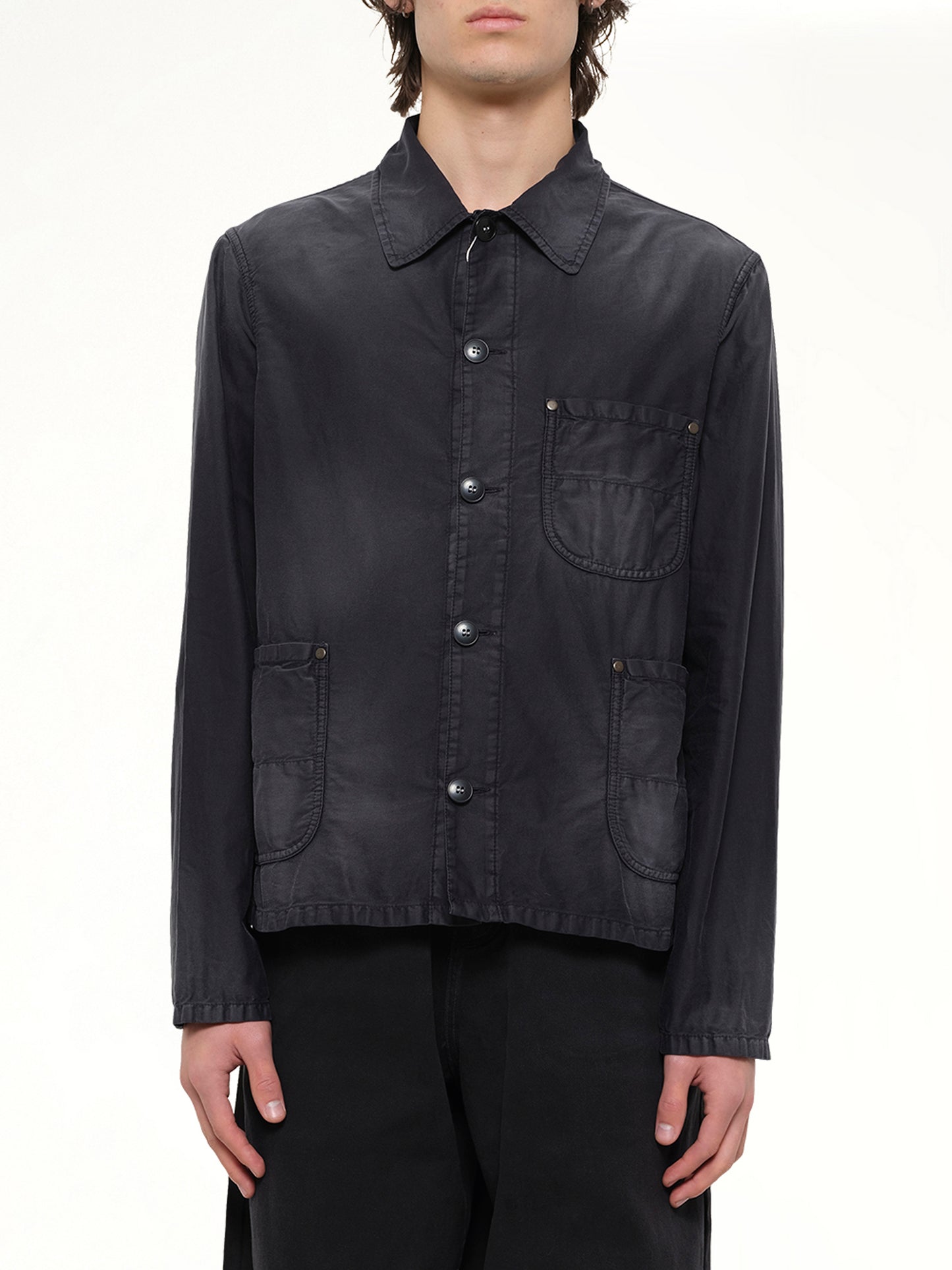 Brushed Moleskin Jacket in Black
