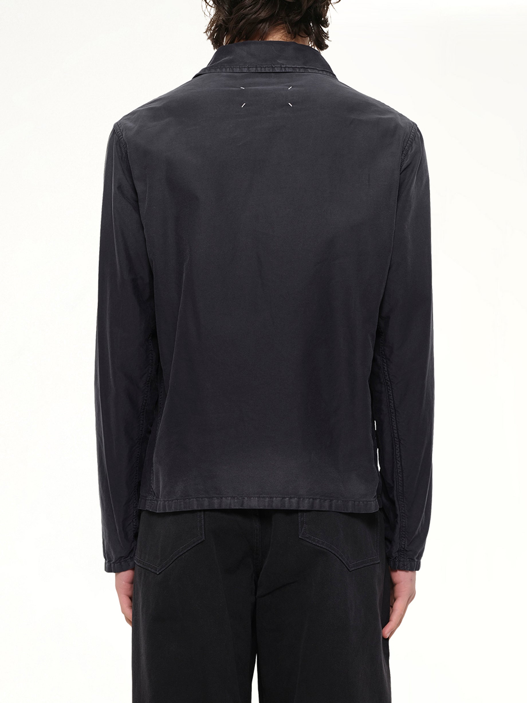 MAISON MARGIELA Brushed Moleskin Jacket in Black Back View from MARAIS