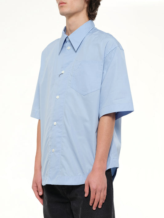 Camp Collar Short Sleeve Shirt in Blue