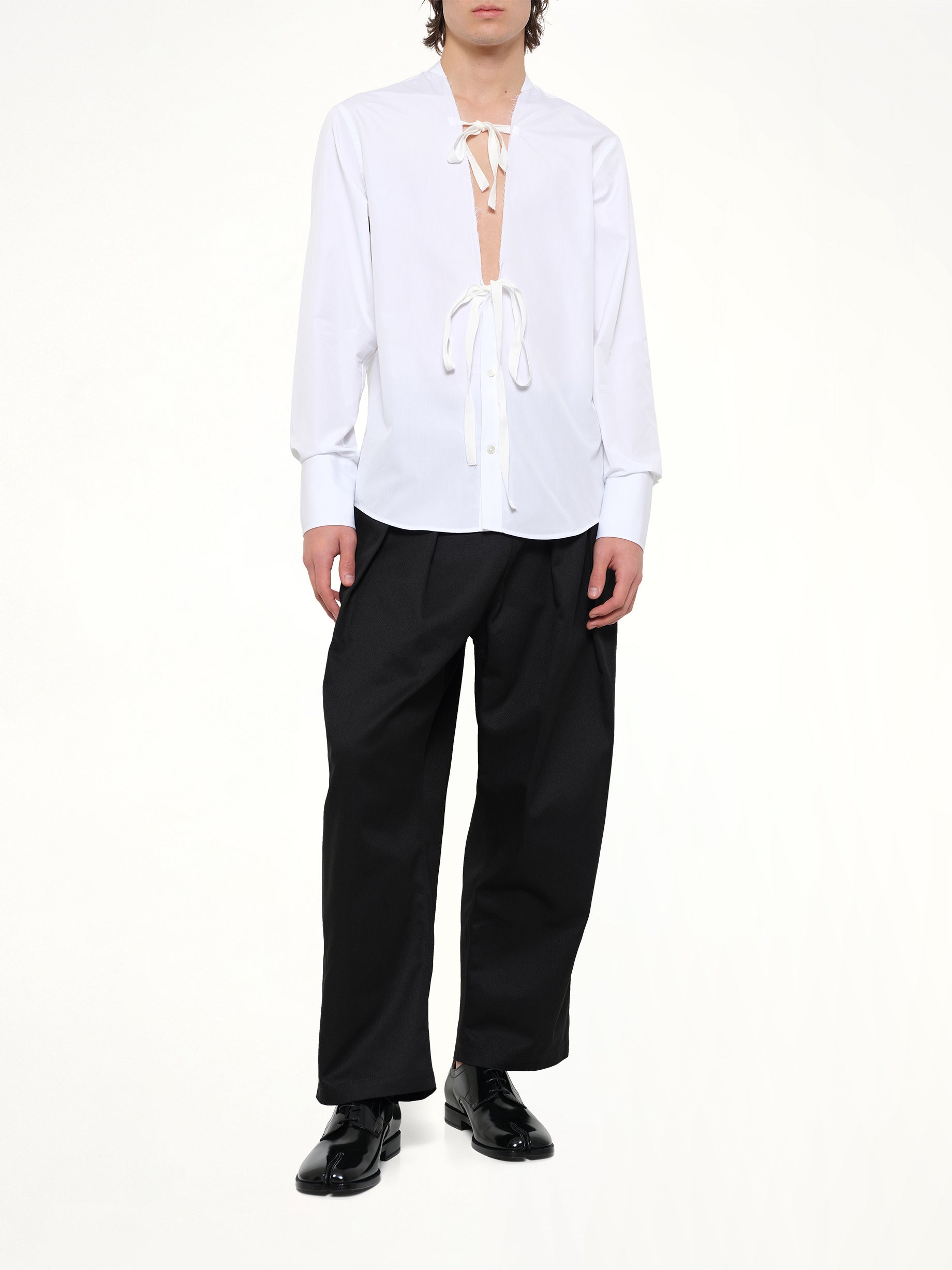 MAISON MARGIELA , Cropped Chino Pants in Black Full Reference from MARAIS