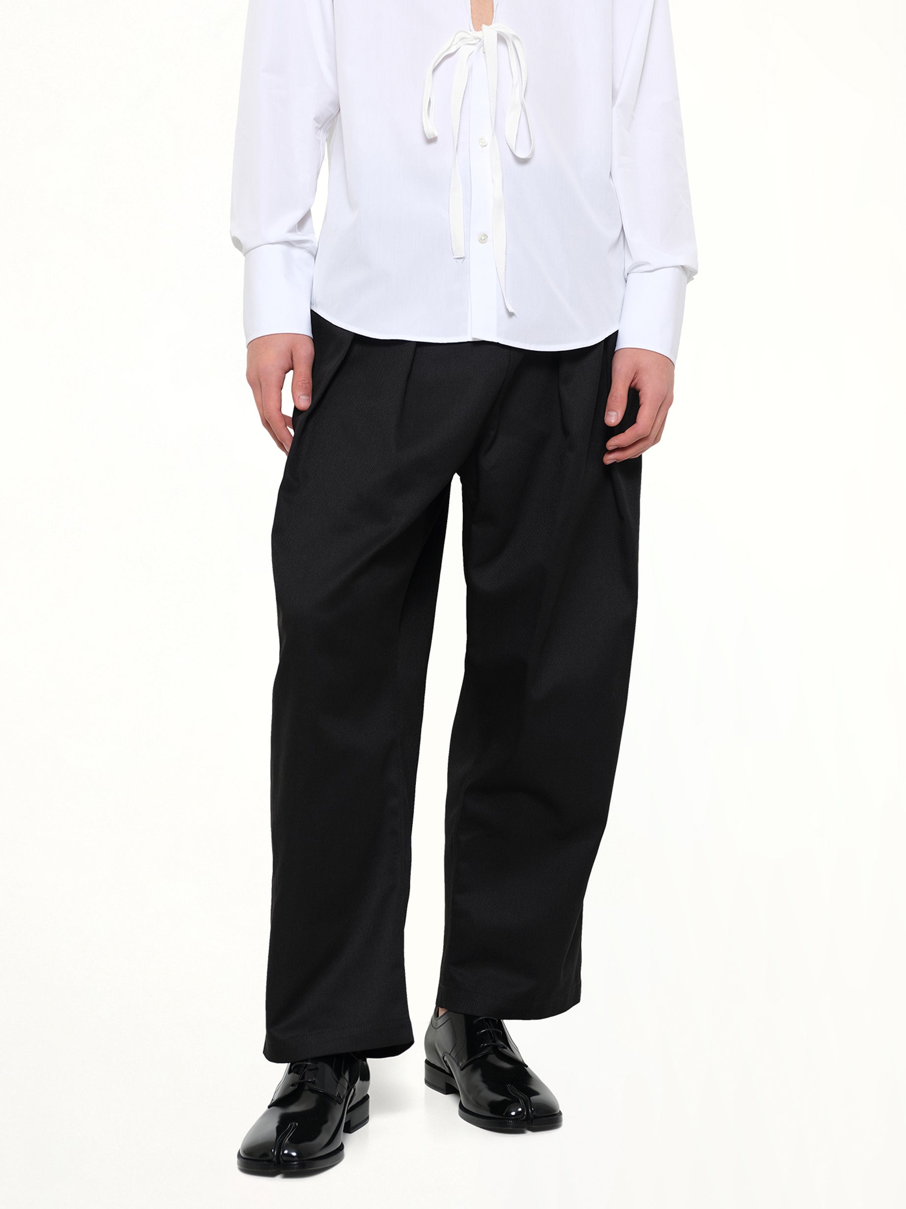 MAISON MARGIELA , Cropped Chino Pants in Black Detail Shot from MARAIS