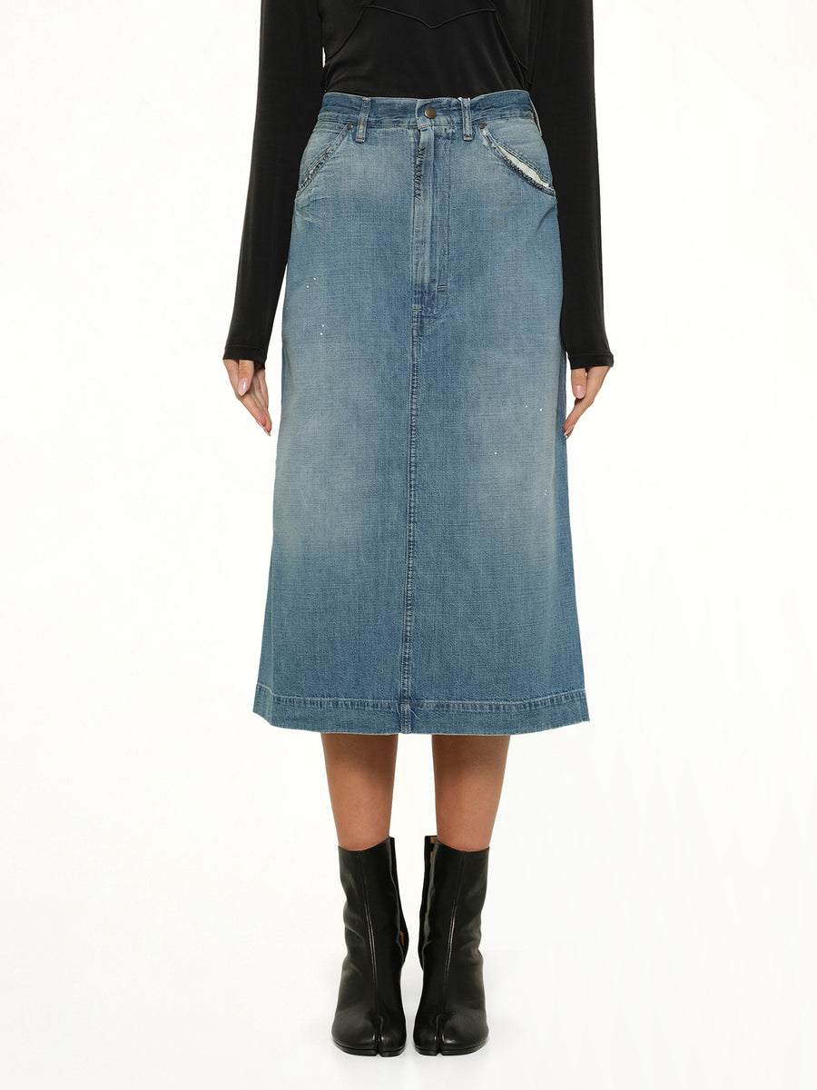 Denim Skirt in Medium Blue Vintage
