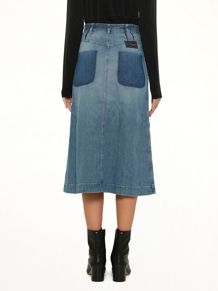 Denim Skirt in Medium Blue Vintage