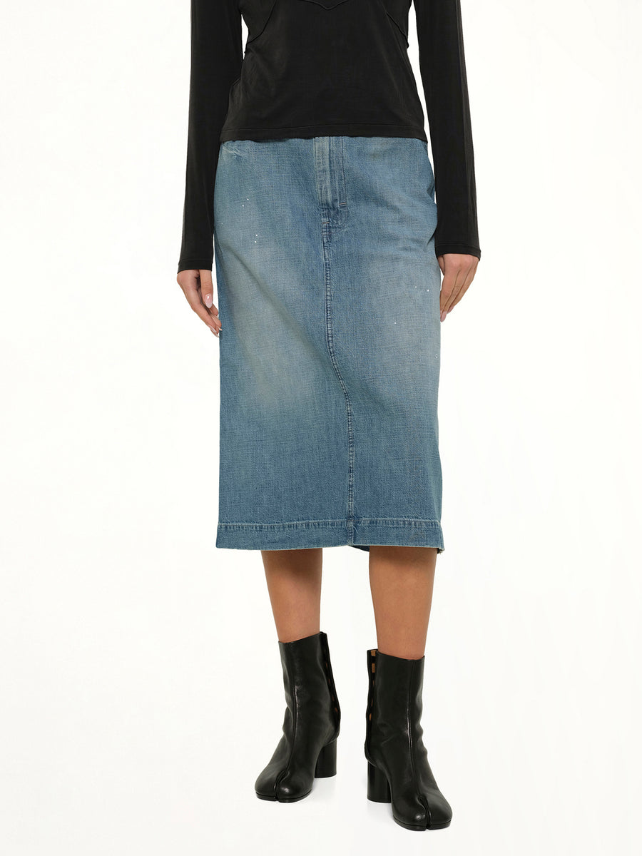Denim Skirt in Medium Blue Vintage