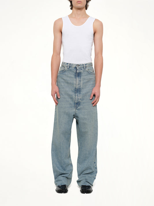 Dropped Crotch Jeans in Ice Blue