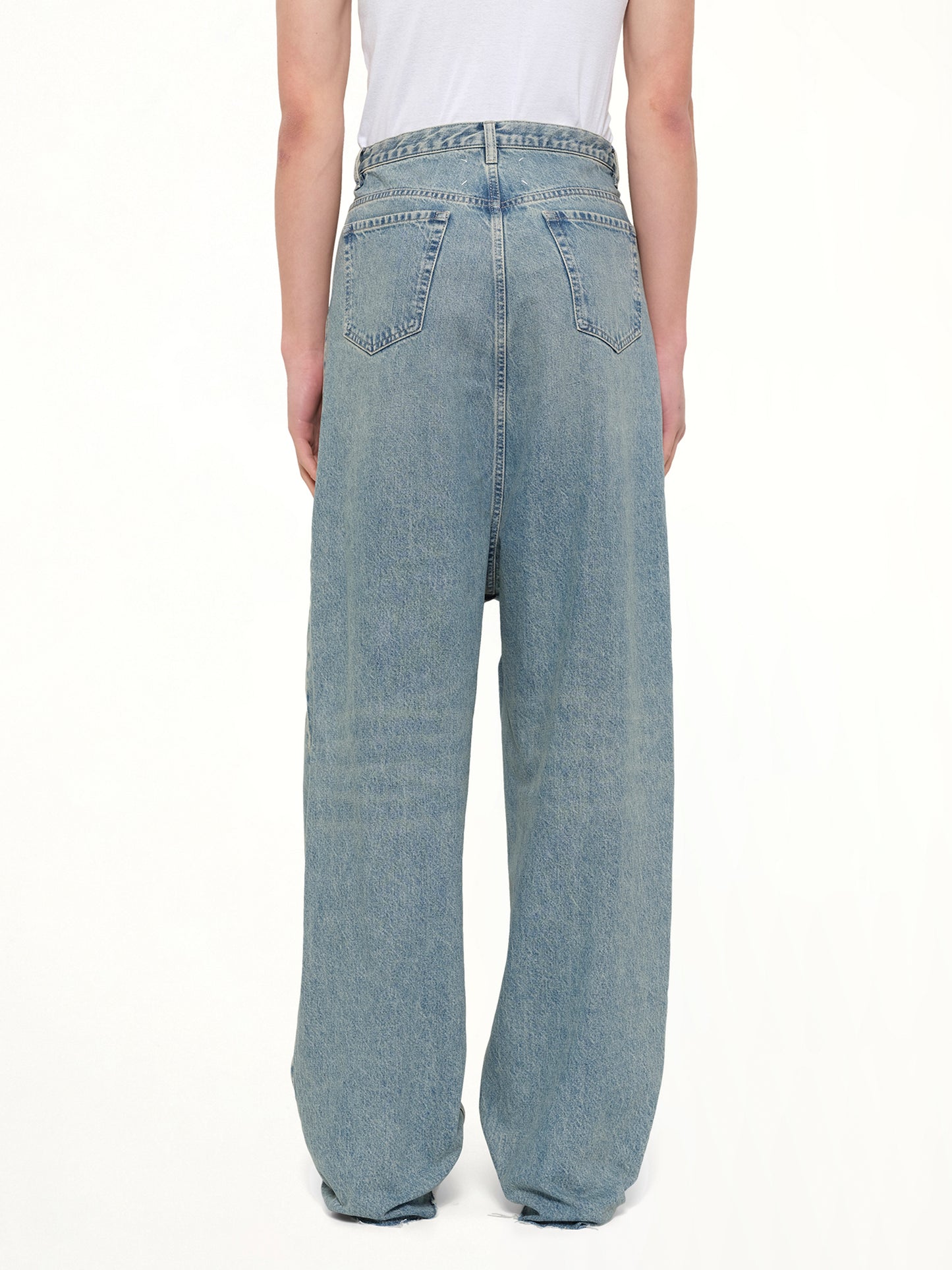 Dropped Crotch Jeans in Ice Blue