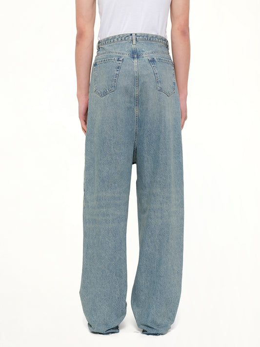 Dropped Crotch Jeans in Ice Blue
