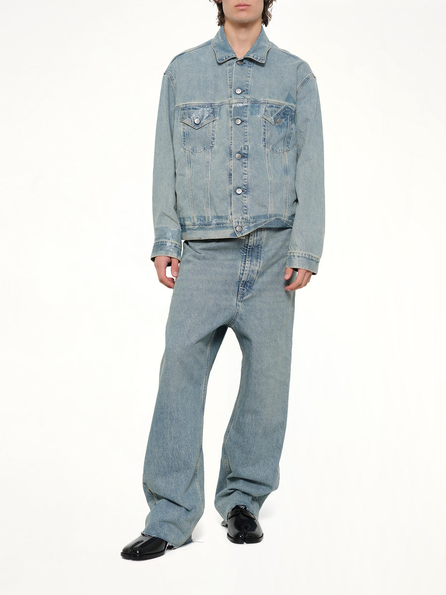 Dropped Crotch Jeans in Ice Blue