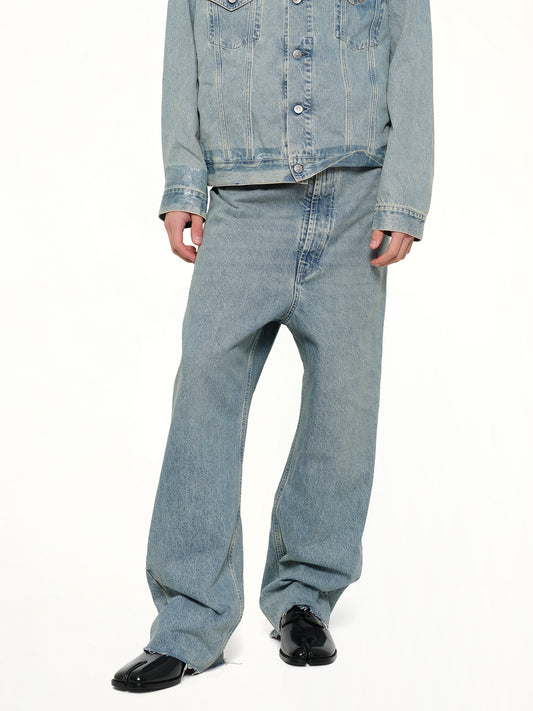 Dropped Crotch Jeans in Ice Blue