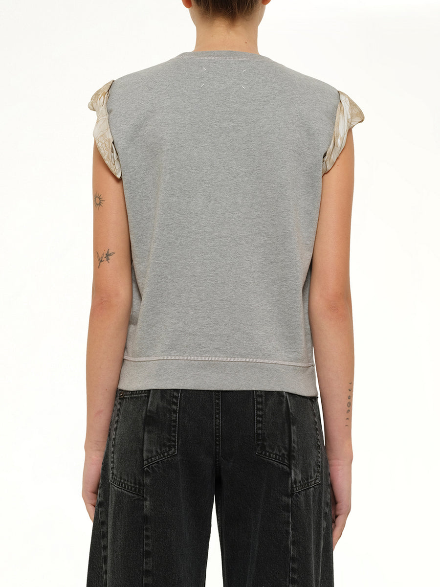 Exposed Lining Sweatshirt in Grey Melange