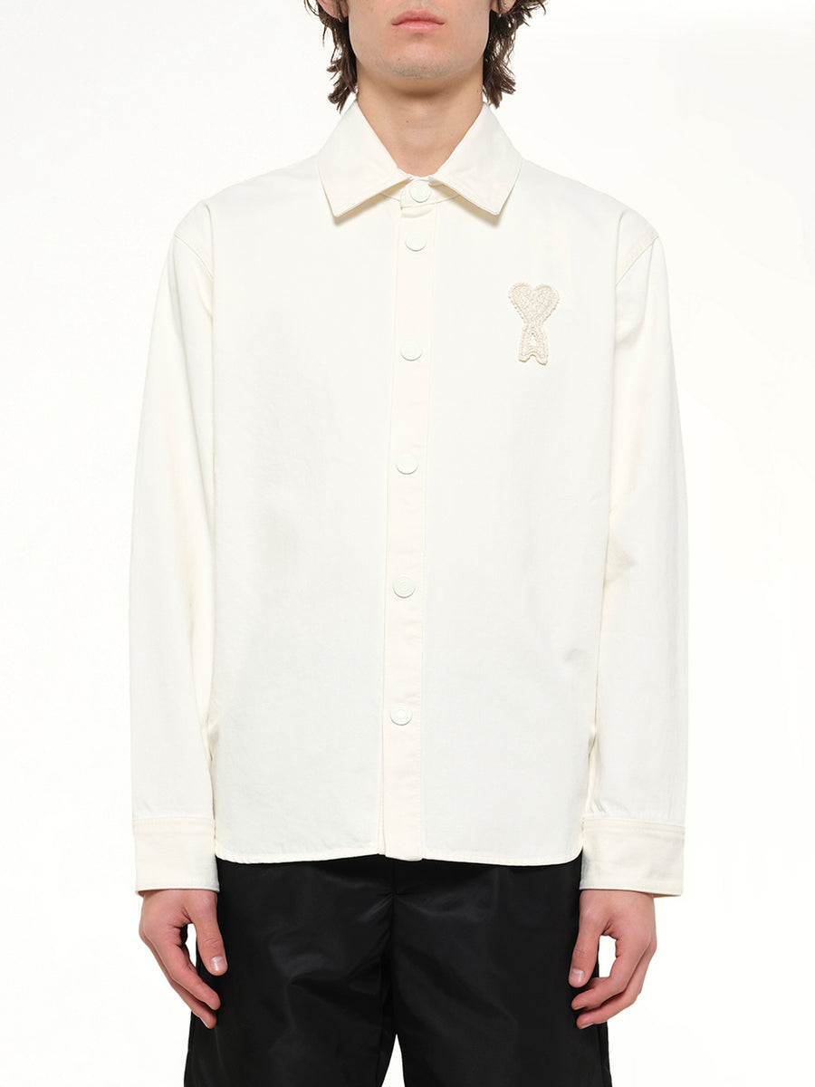 Knitted ADC Overshirt in Off White