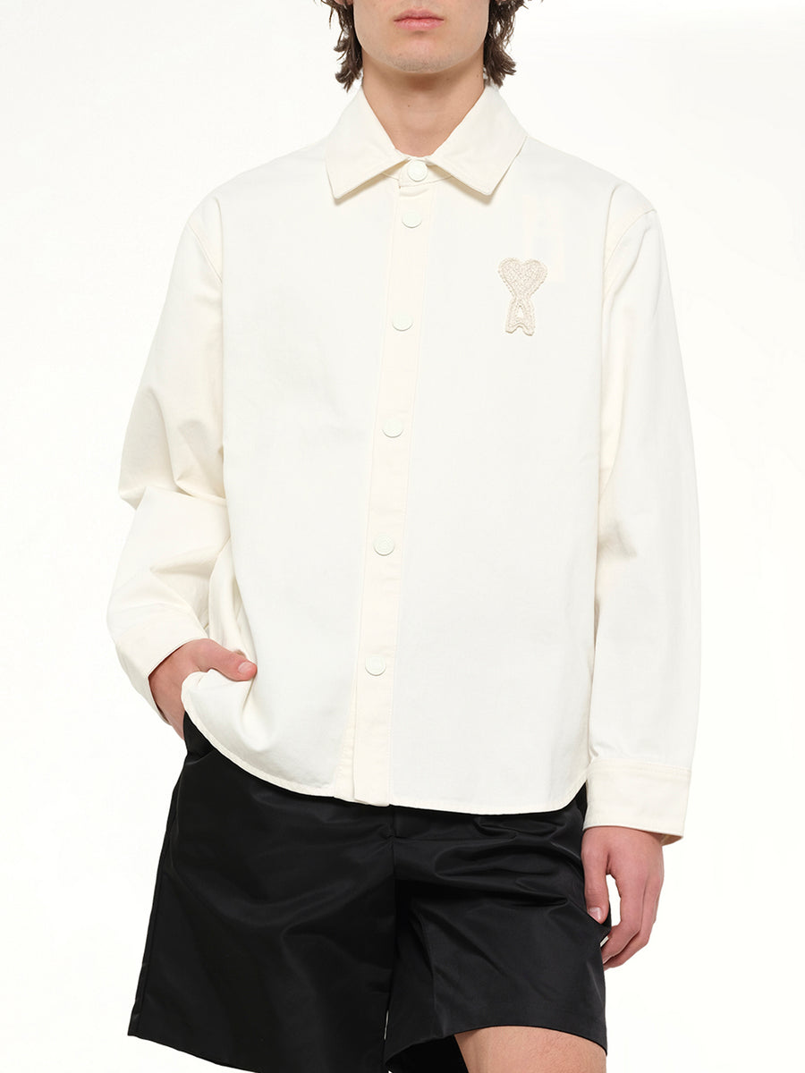 Knitted ADC Overshirt in Off White