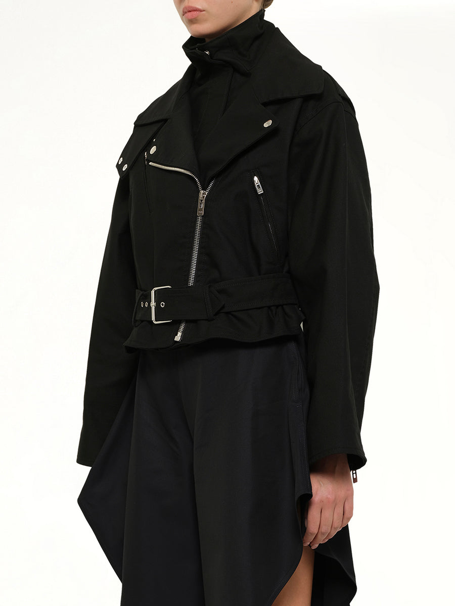 Layered Biker in Black