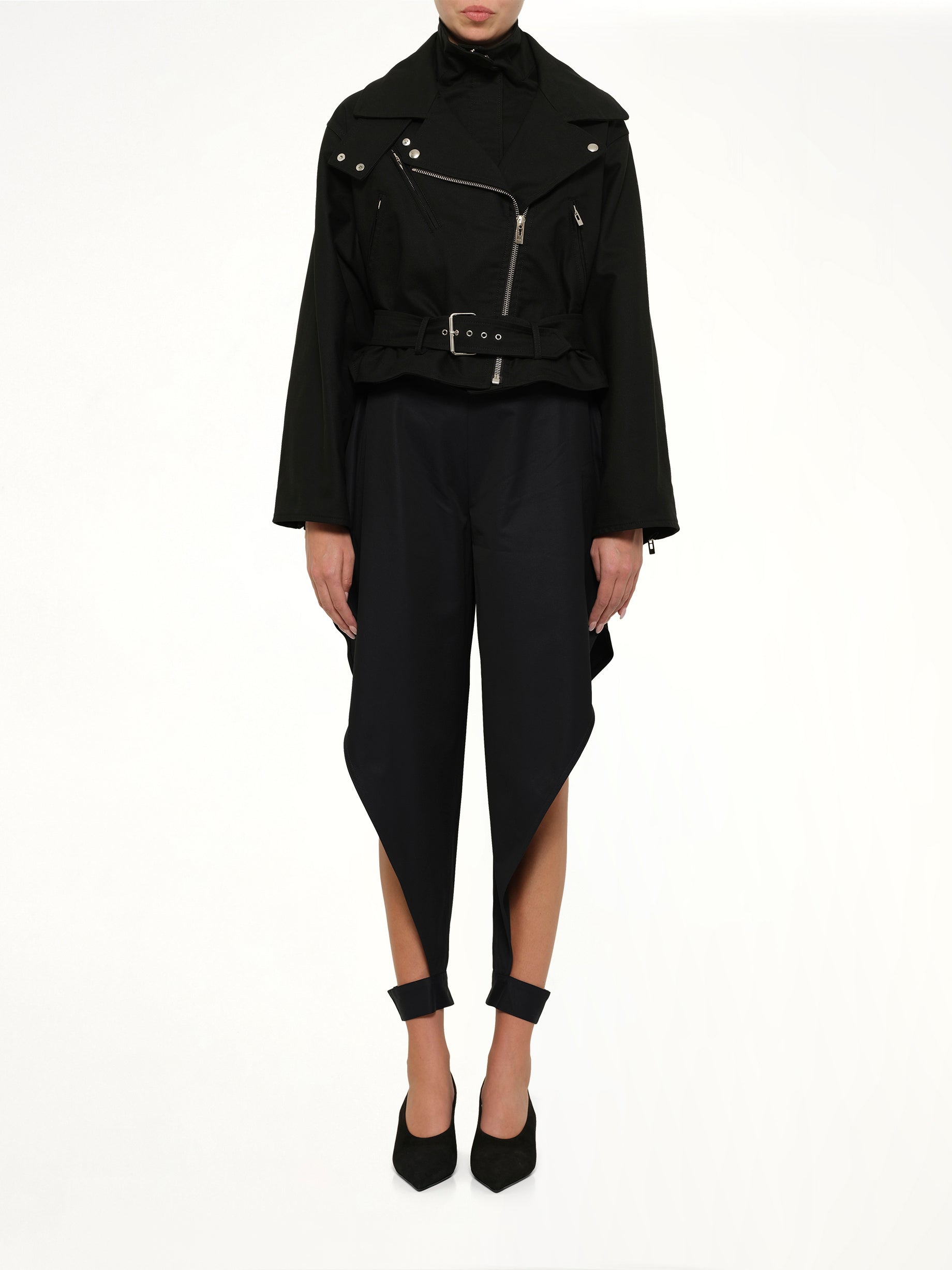 ALAIA Layered Biker in Black Model View from MARAIS