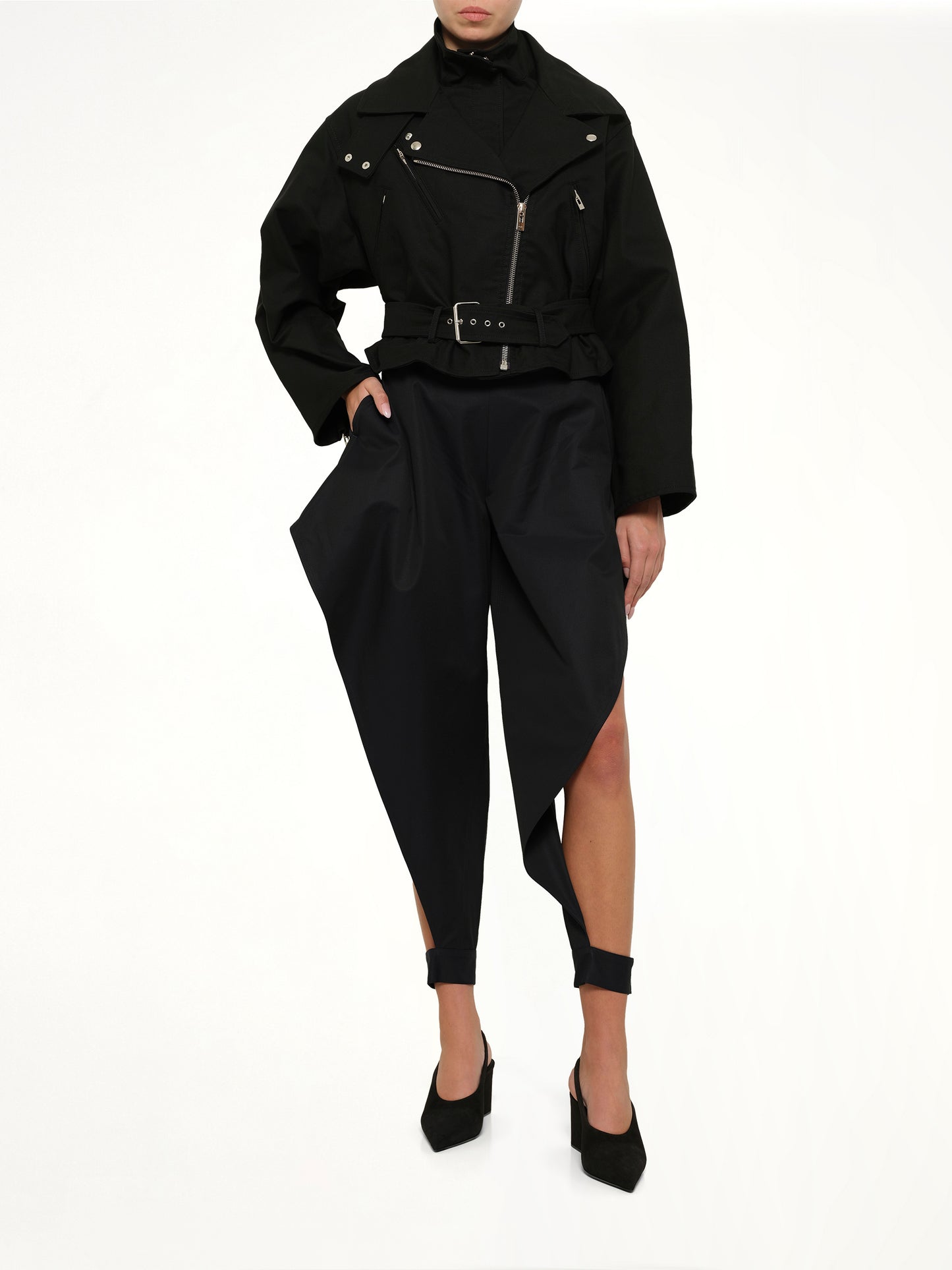 Layered Biker in Black