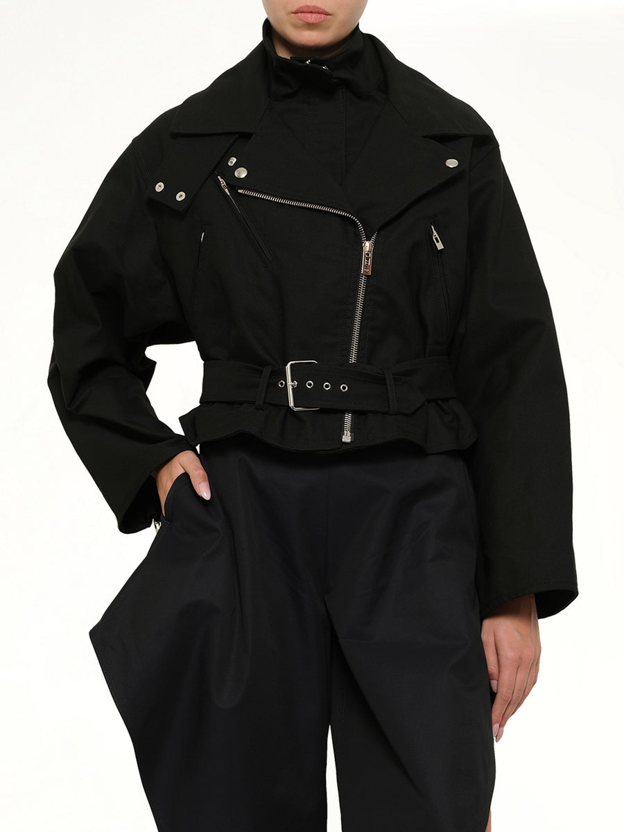 Layered Biker in Black