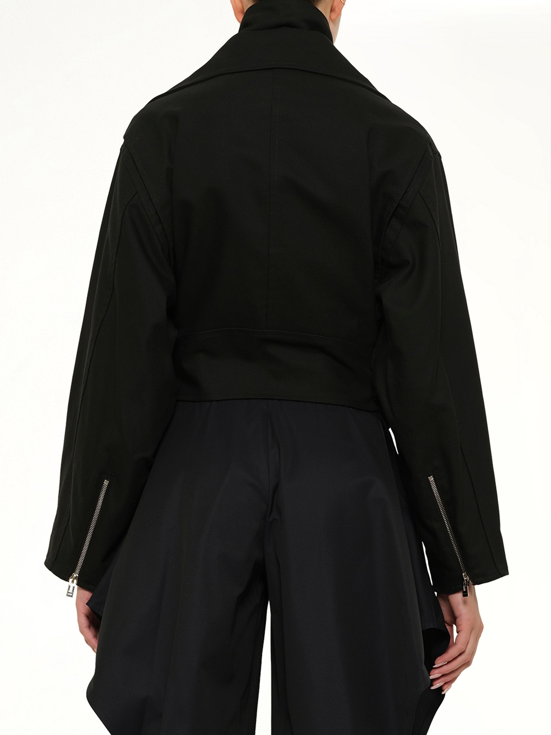 ALAIA Layered Biker in Black Back View from MARAIS