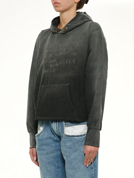Number Hoodie in Washed Black
