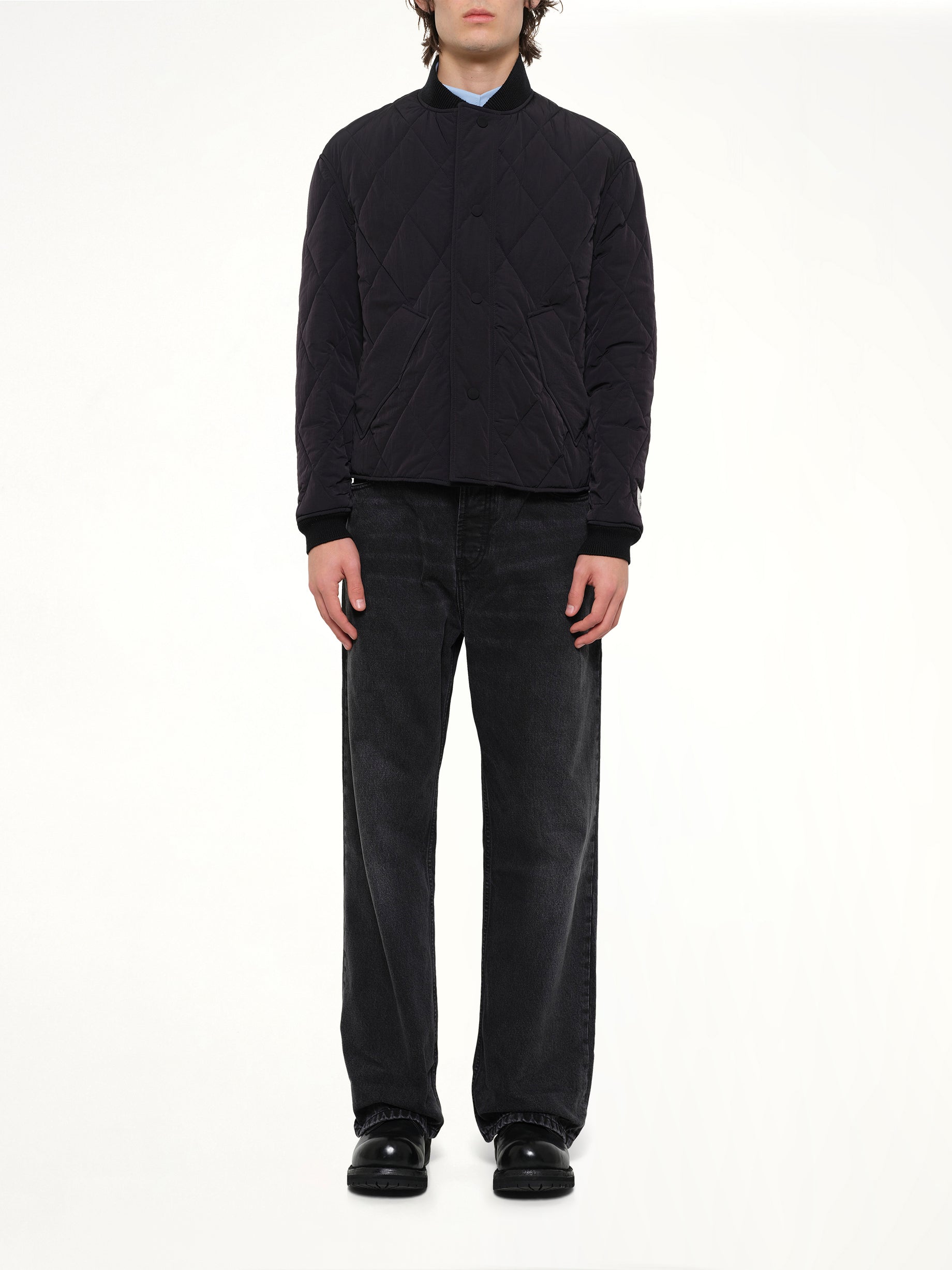AMI PARIS Padded Jacket in Black Model View from MARAIS