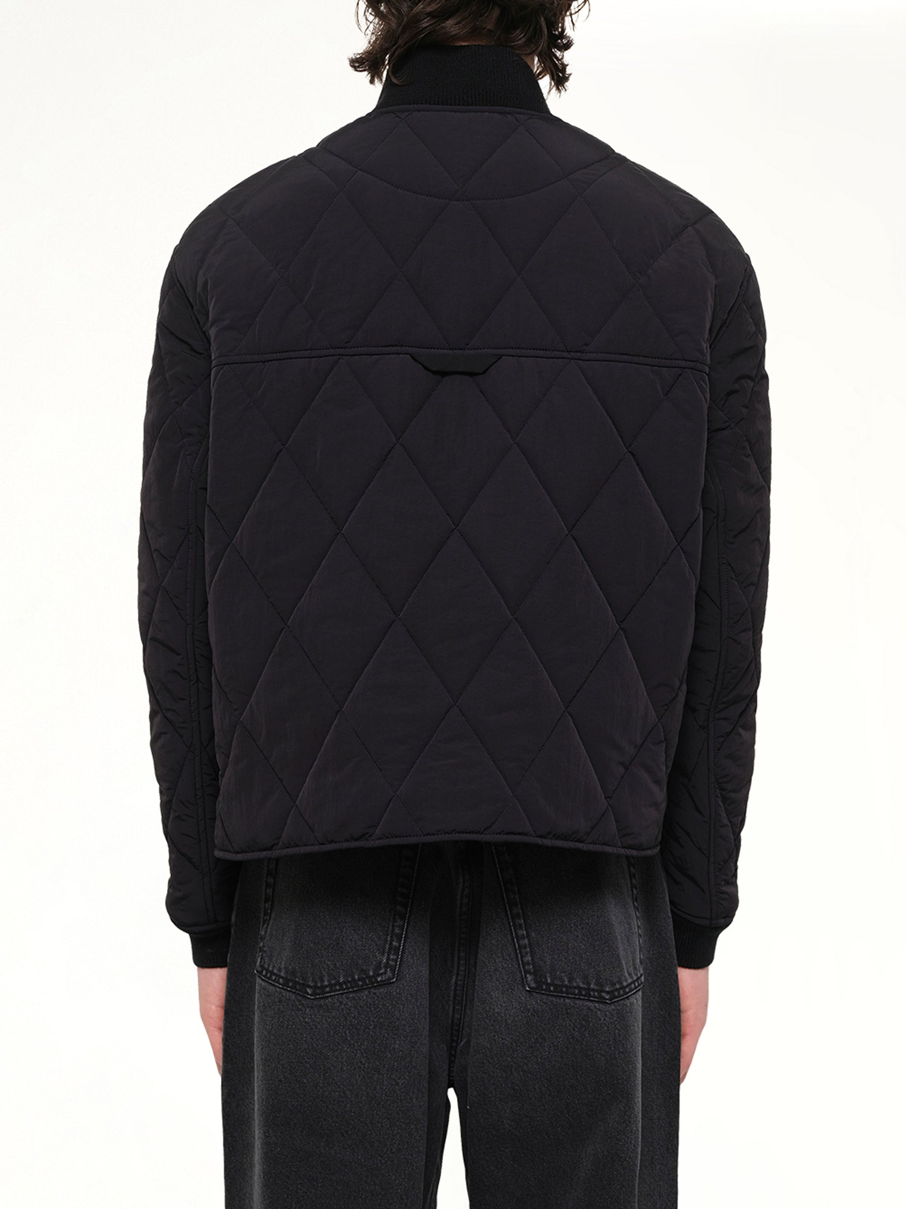 AMI PARIS Padded Jacket in Black Back View from MARAIS