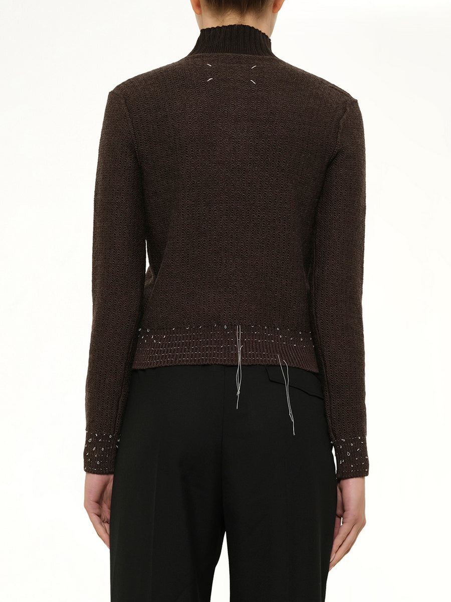 Quarter-Zip Sweater in Brown
