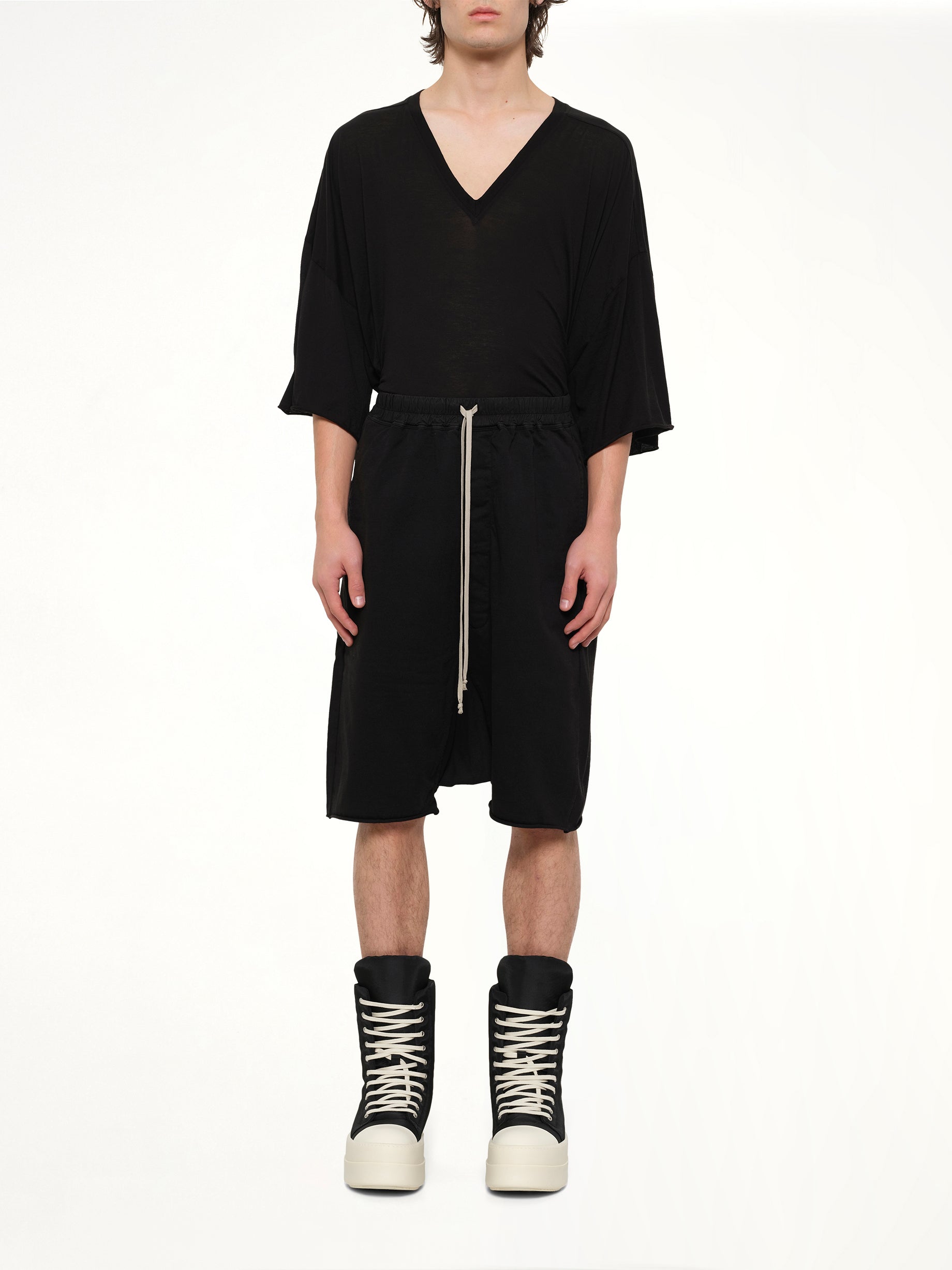 RICK OWENS DRKSHDW , Drawstring Pods in Black Model View from MARAIS