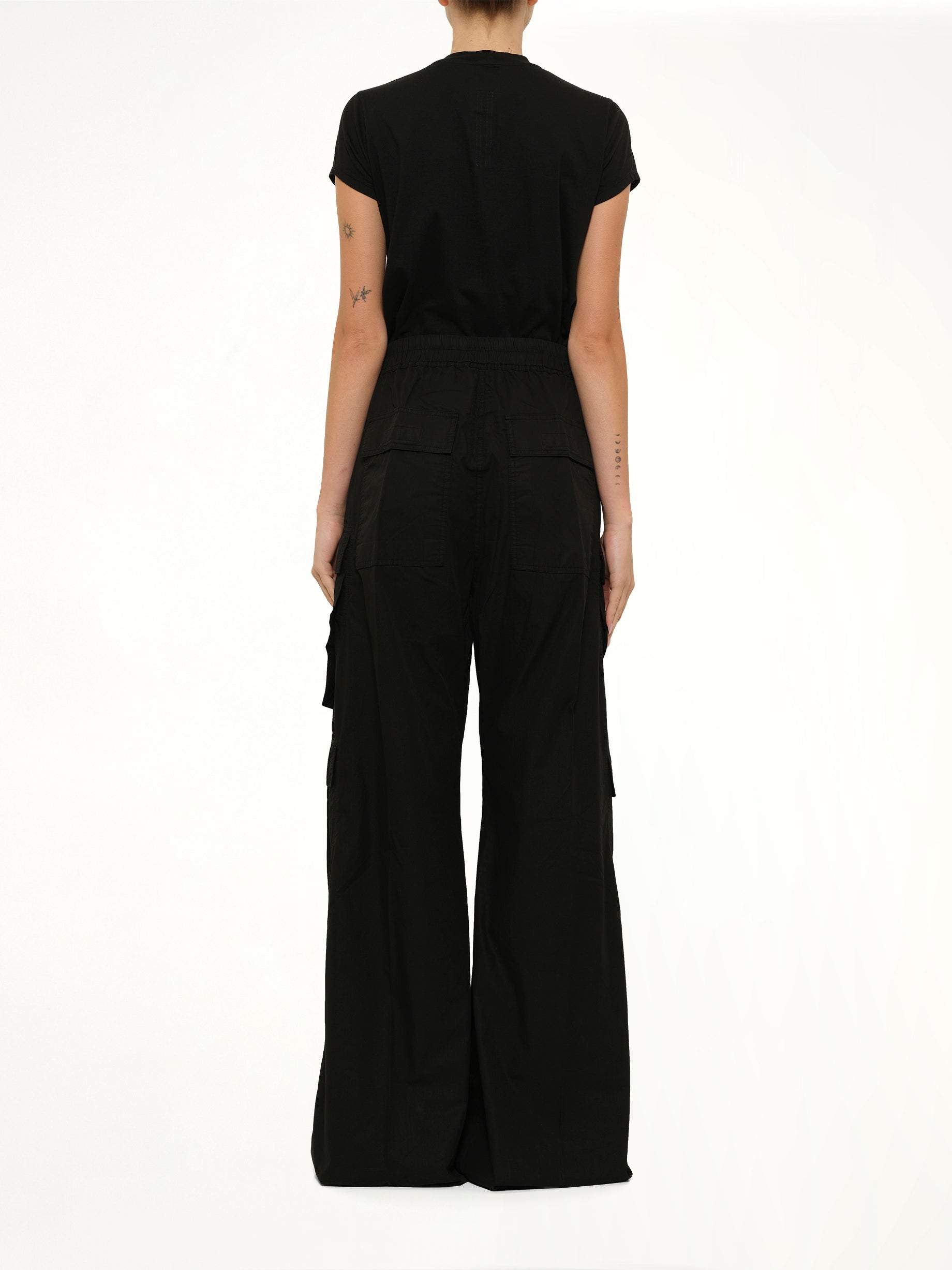 RICK OWENS DRKSHDW Double Cargo Jumbo Belas in Black Back View from MARAIS
