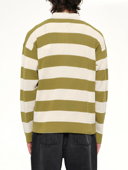Shirt Collar Cardigan with ADC in Matcha