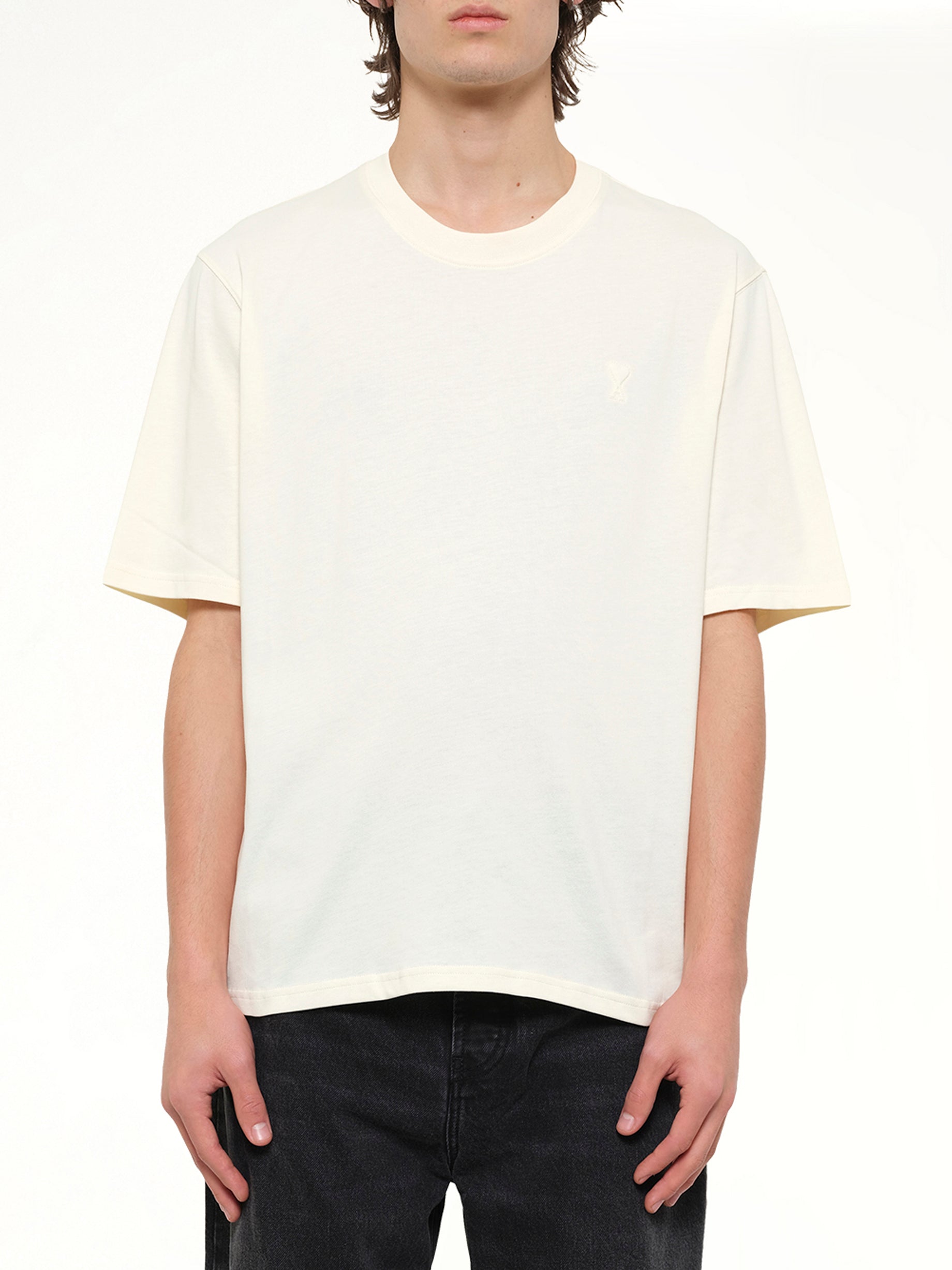 Small Embossed ADC T-Shirt in Cream