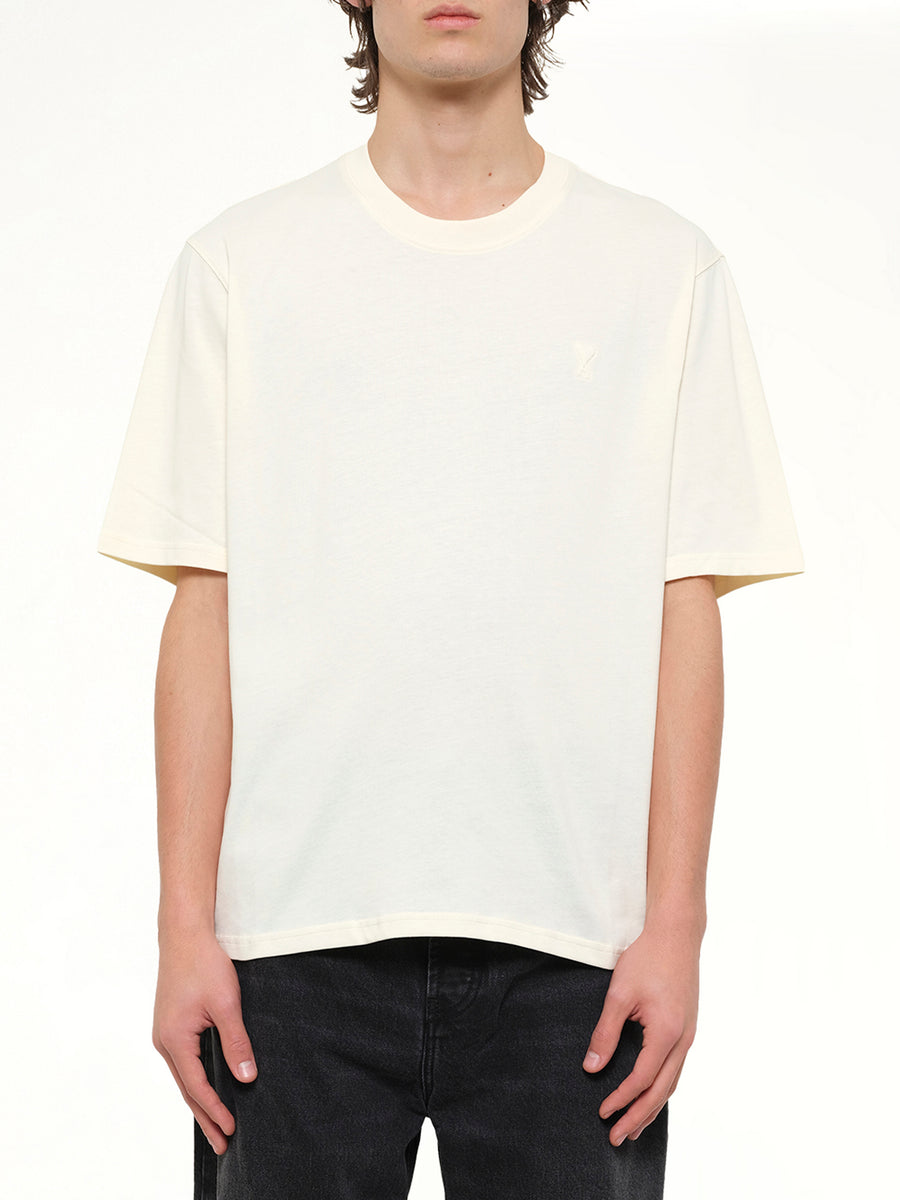 Small Embossed ADC T-Shirt in Cream