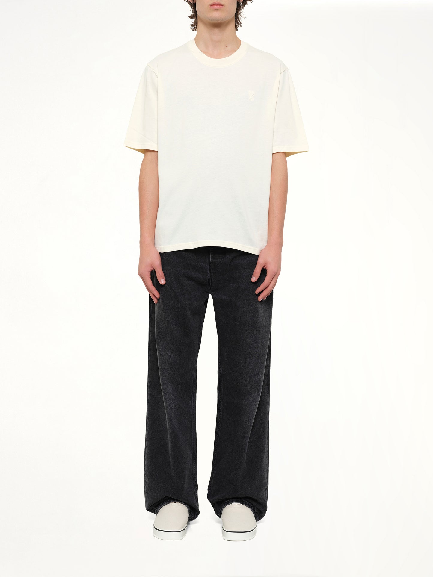 Small Embossed ADC T-Shirt in Cream