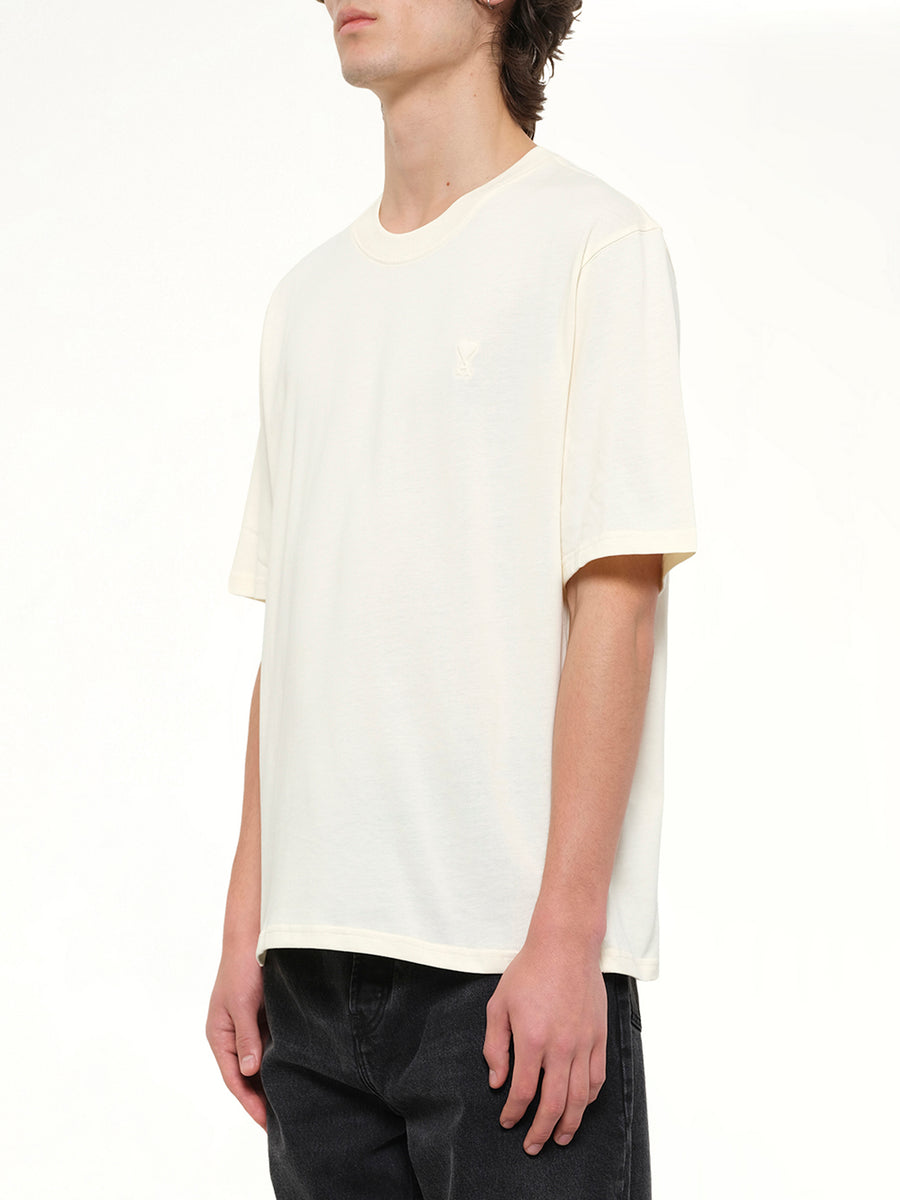 Small Embossed ADC T-Shirt in Cream