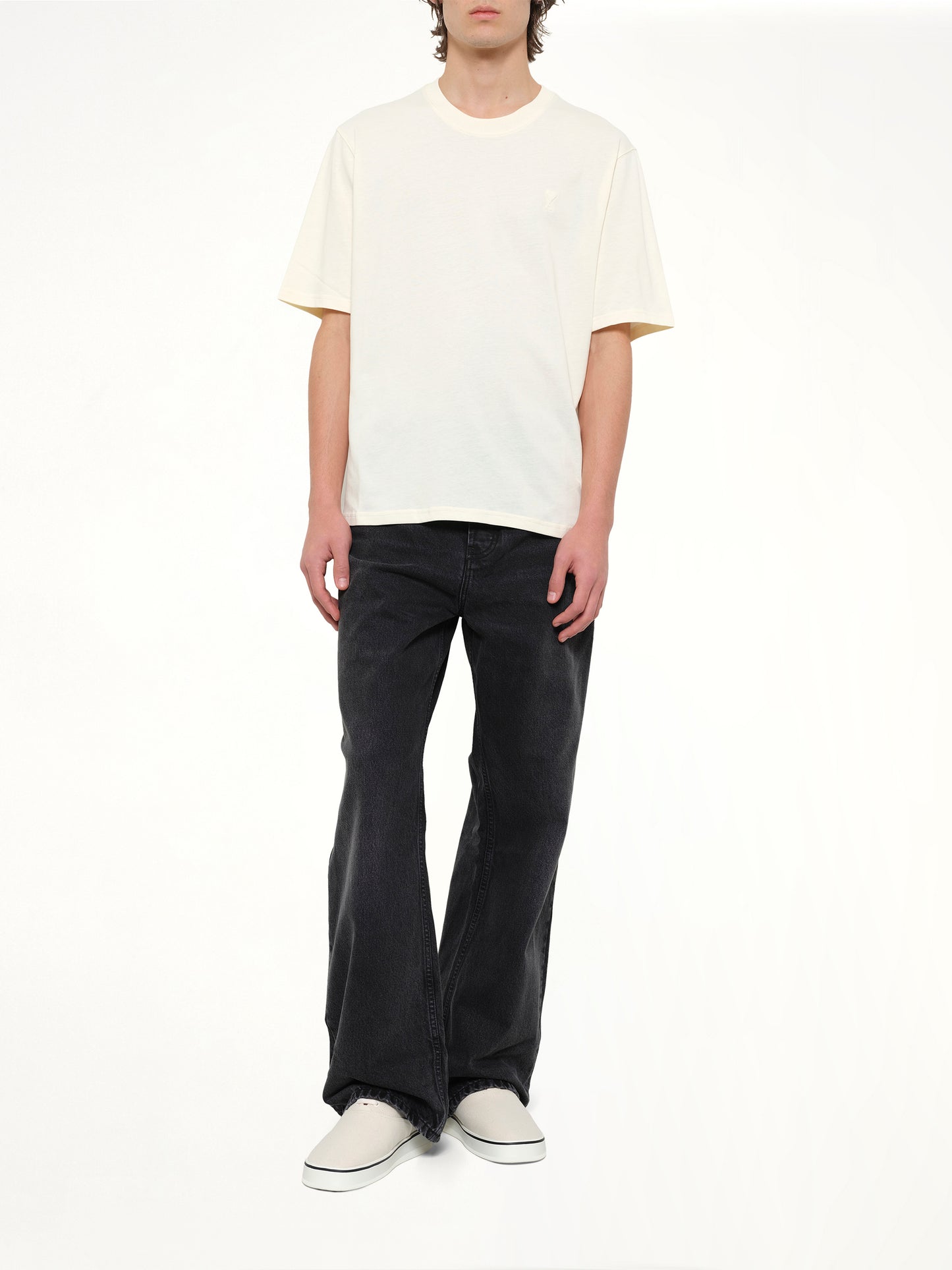 Small Embossed ADC T-Shirt in Cream